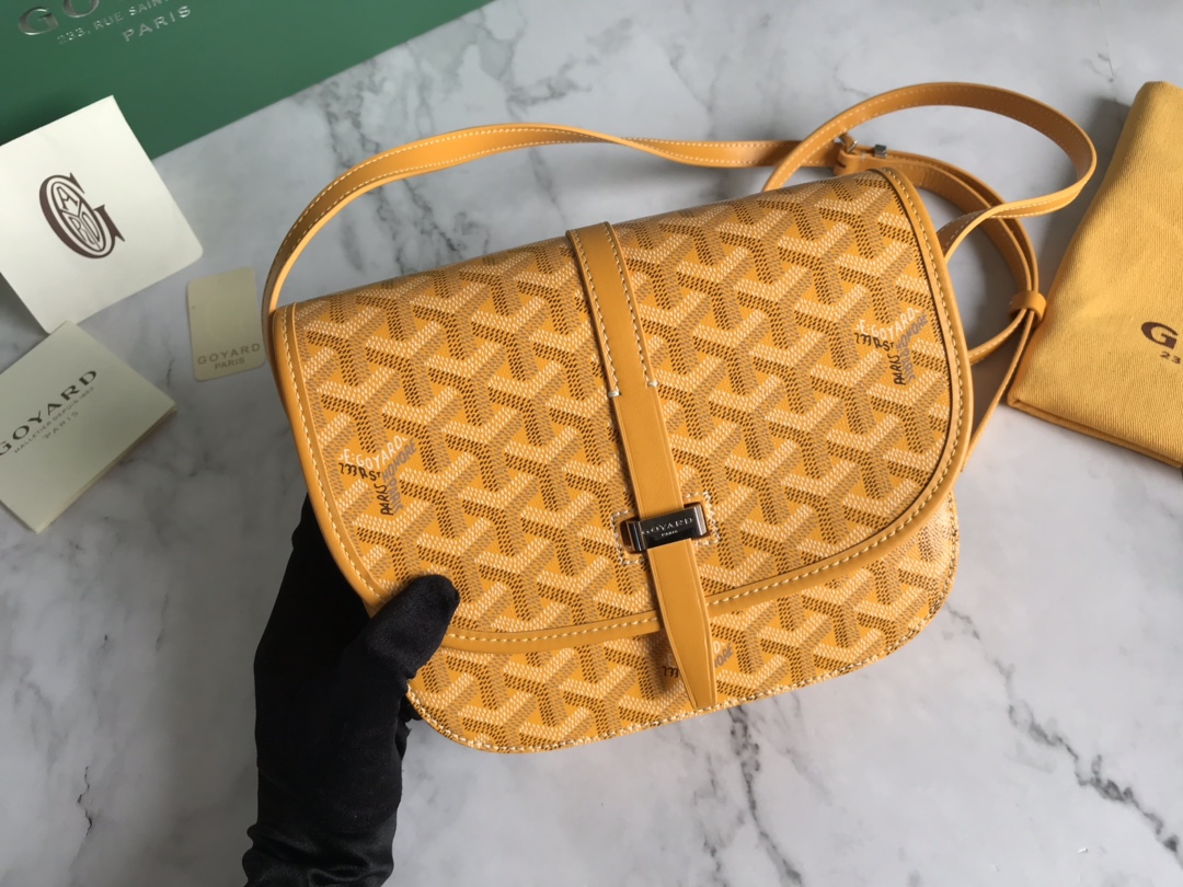 GOYARD Goyardine Belvedere II PM Messenger Bag Yellow