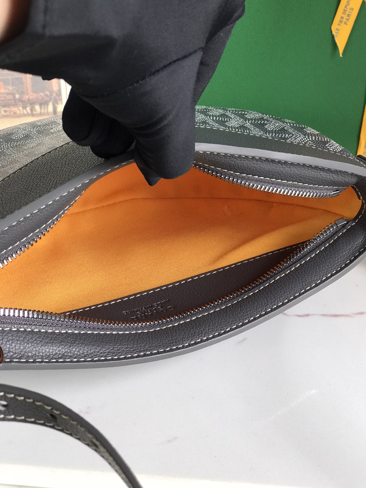 Goyard Grey Goyardine Canvas And Chevroches Calfskin