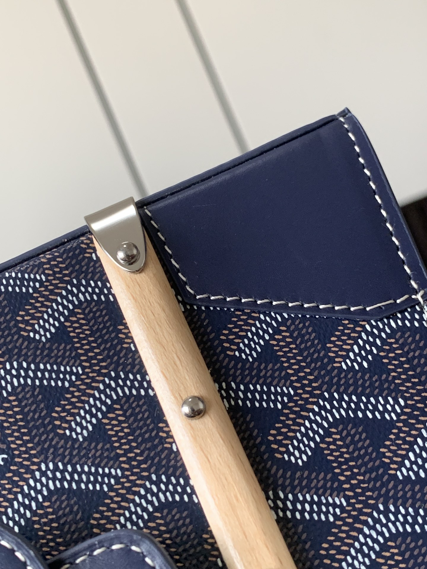 Goyard Blue Goyardine Coated Canvas And Leather Mini