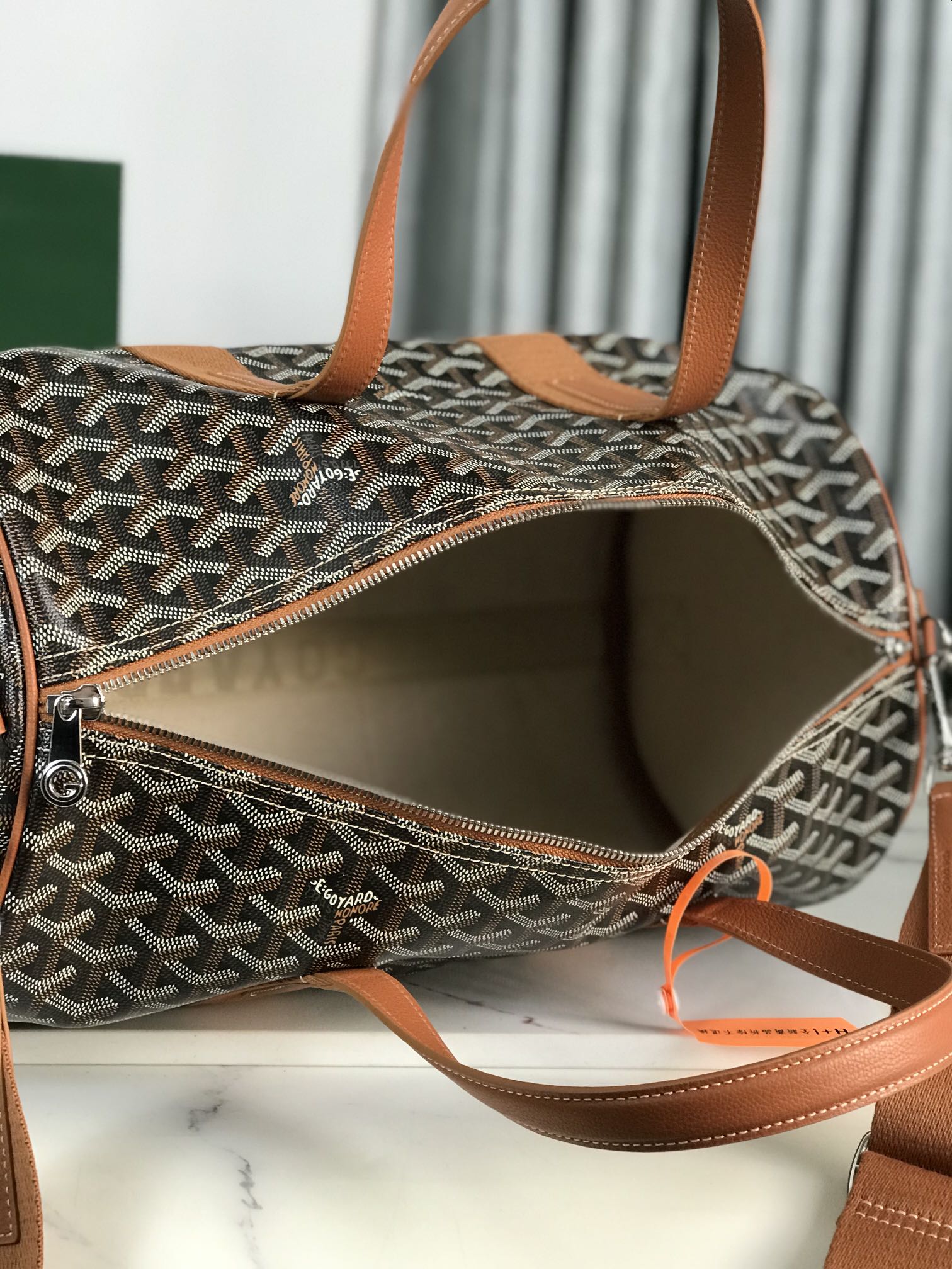 Goyard Barrel 40 Sports Bag Black Tan