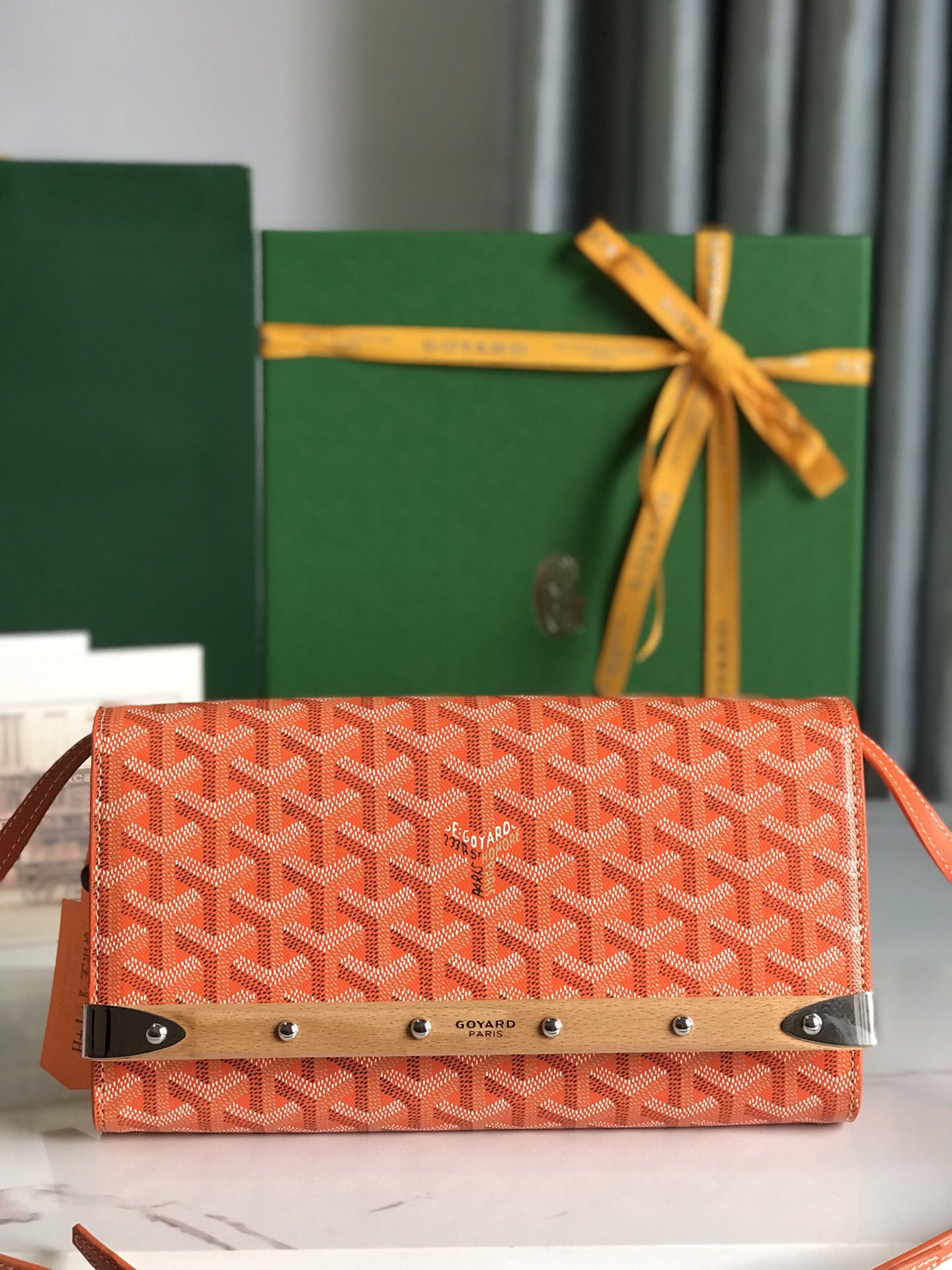 GOYARD Goyardine Richelieu Wallet Orange