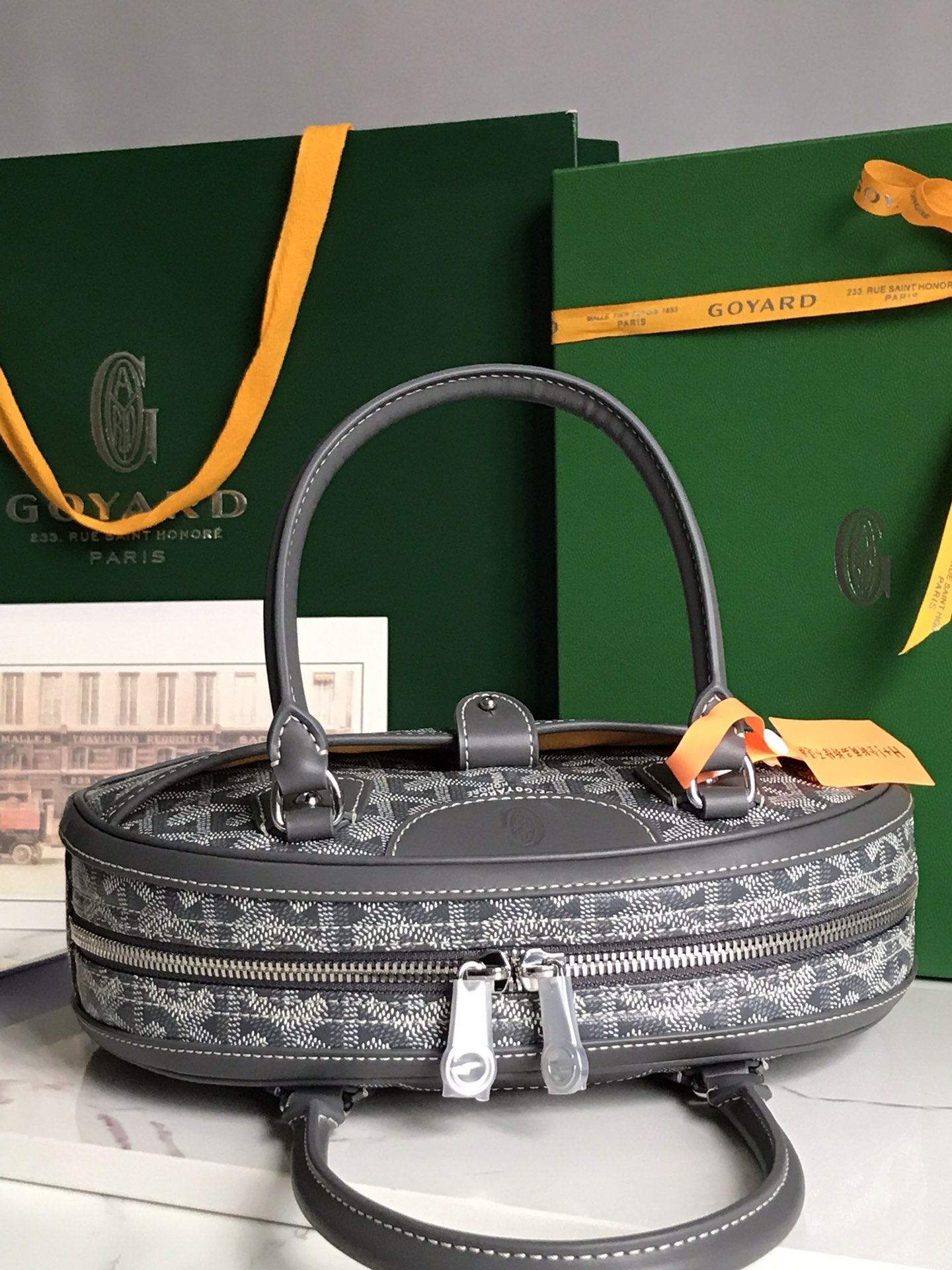 Goyard Black Goyardine Coated Canvas and Leather