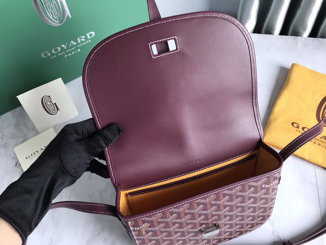 Goyard Burgundy Goyardine Coated Canvas and Leather