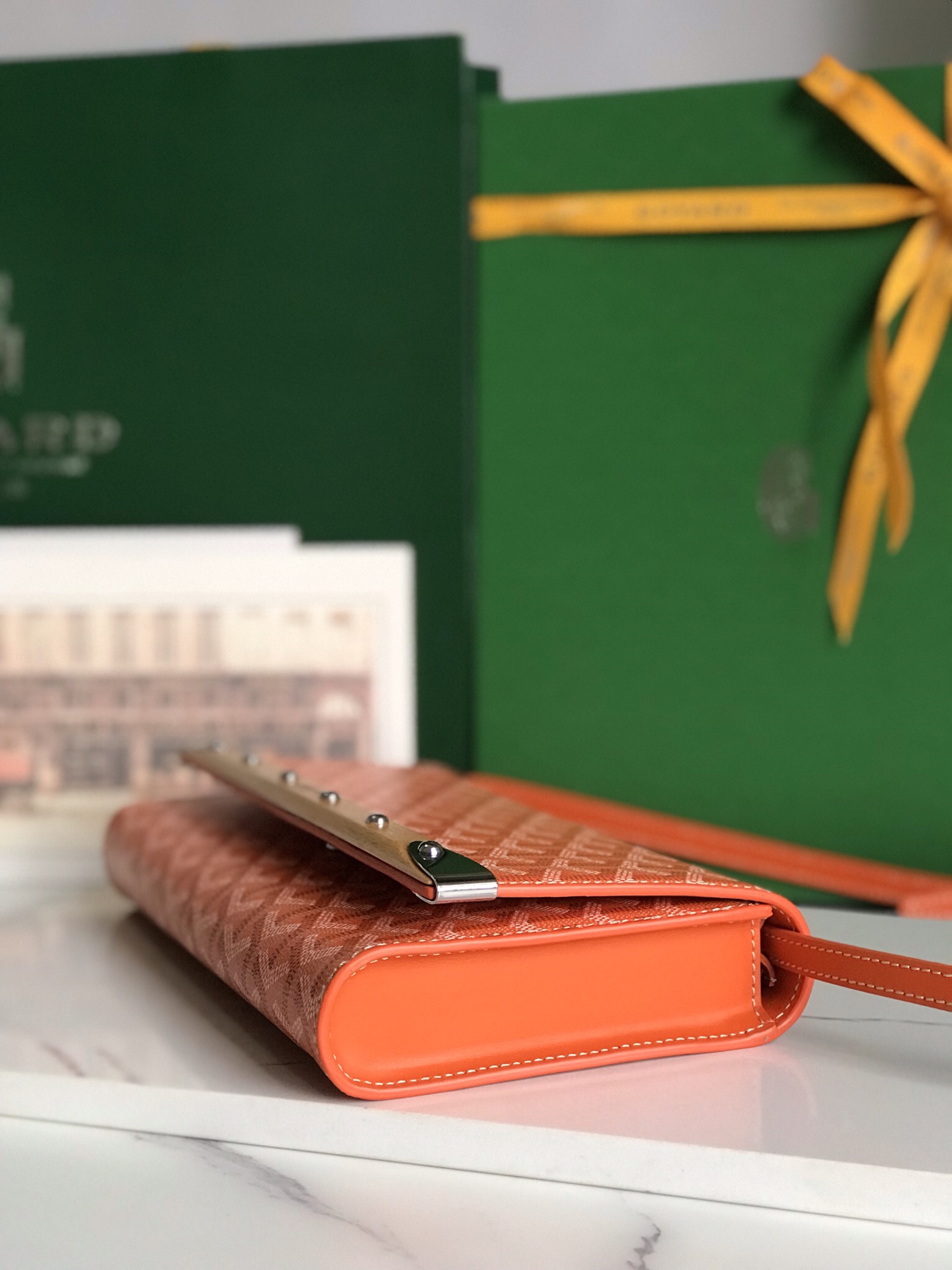 GOYARD Goyardine Richelieu Wallet Orange
