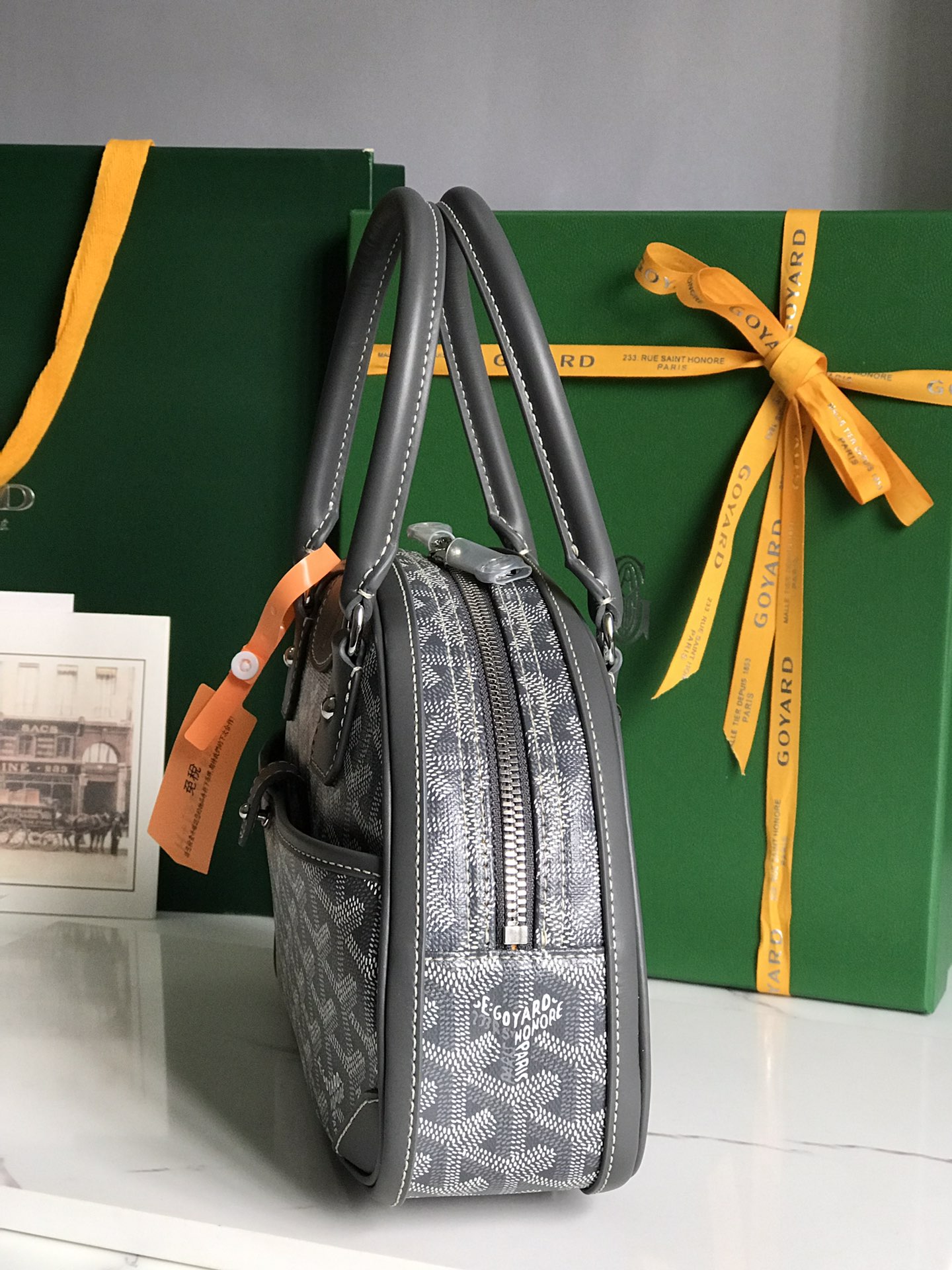 Goyard Black Goyardine Coated Canvas and Leather