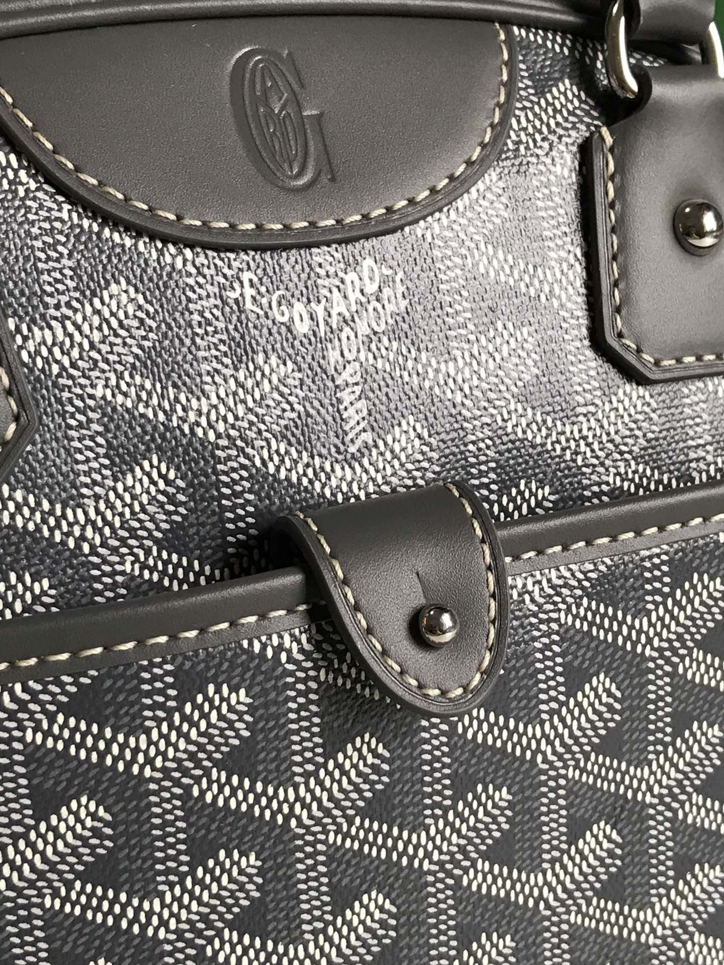 Goyard Black Goyardine Coated Canvas and Leather