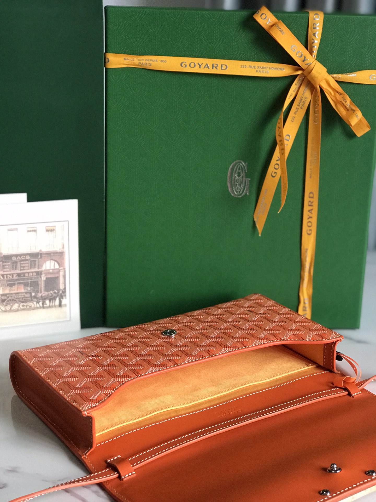 GOYARD Goyardine Richelieu Wallet Orange