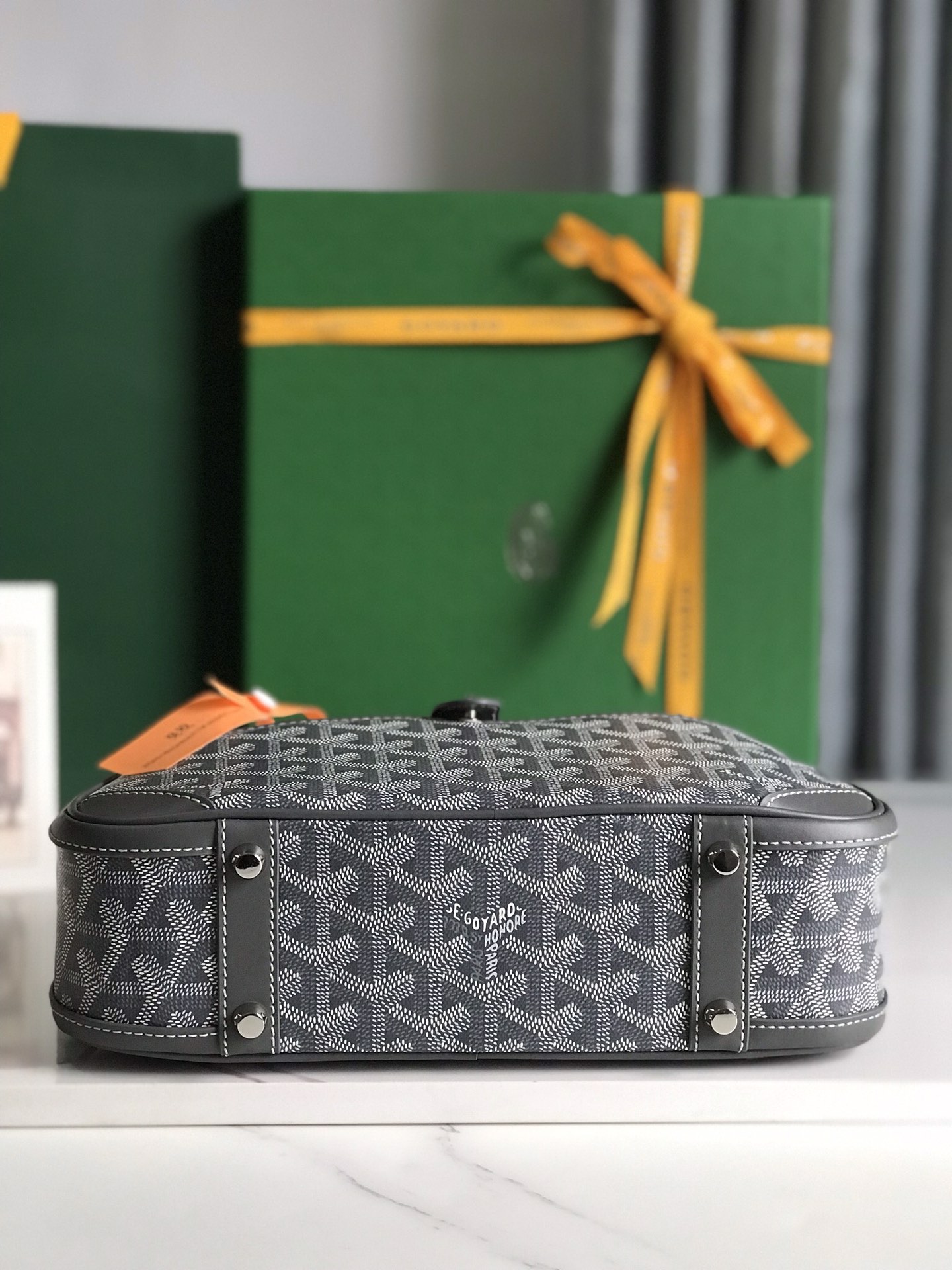 Goyard Black Goyardine Coated Canvas and Leather