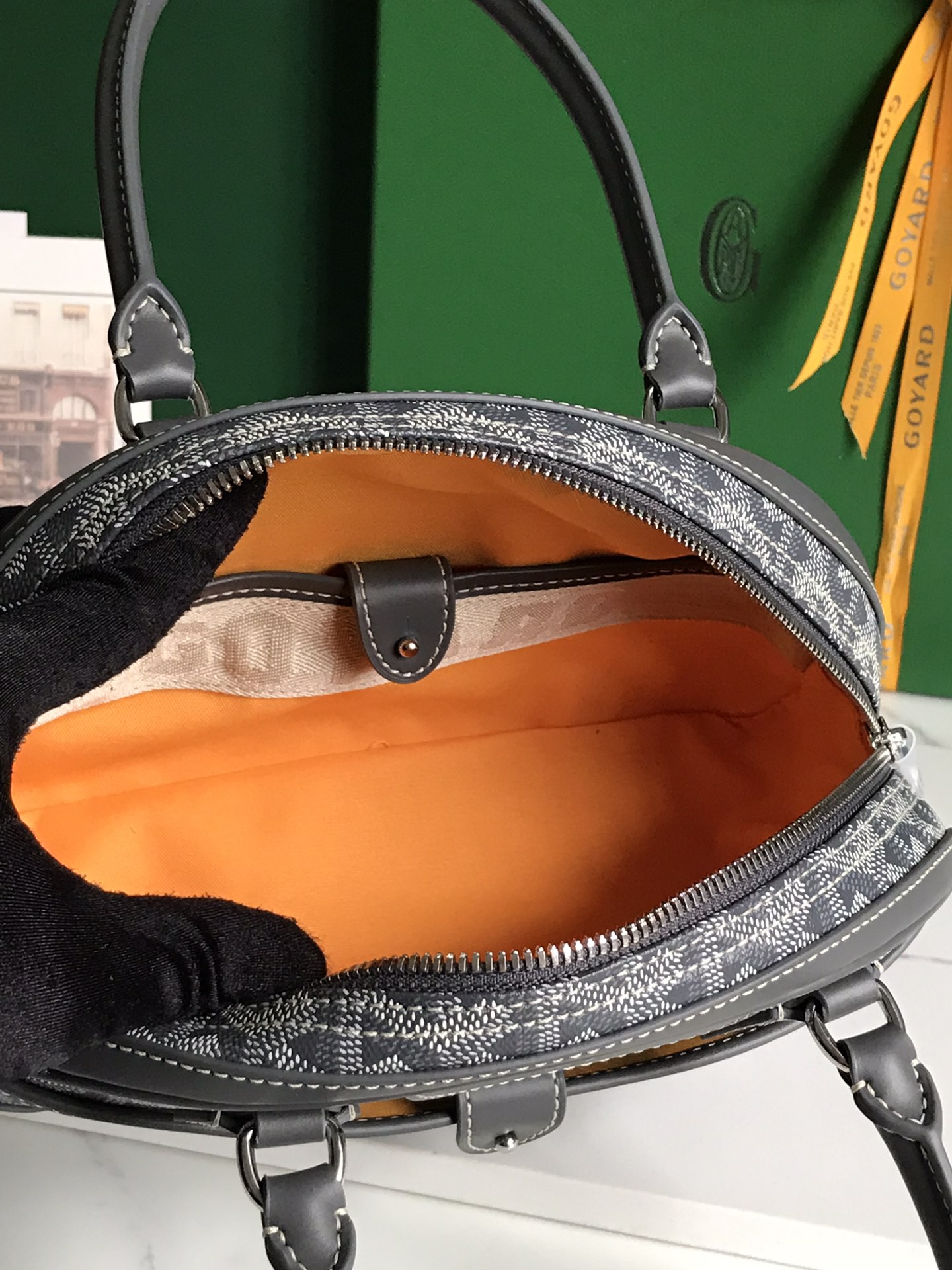 Goyard Black Goyardine Coated Canvas and Leather