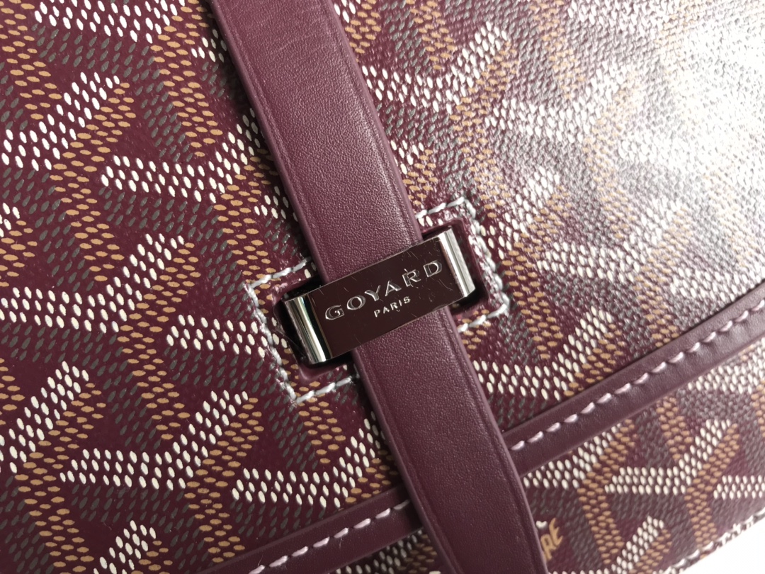 Goyard Burgundy Goyardine Coated Canvas and Leather