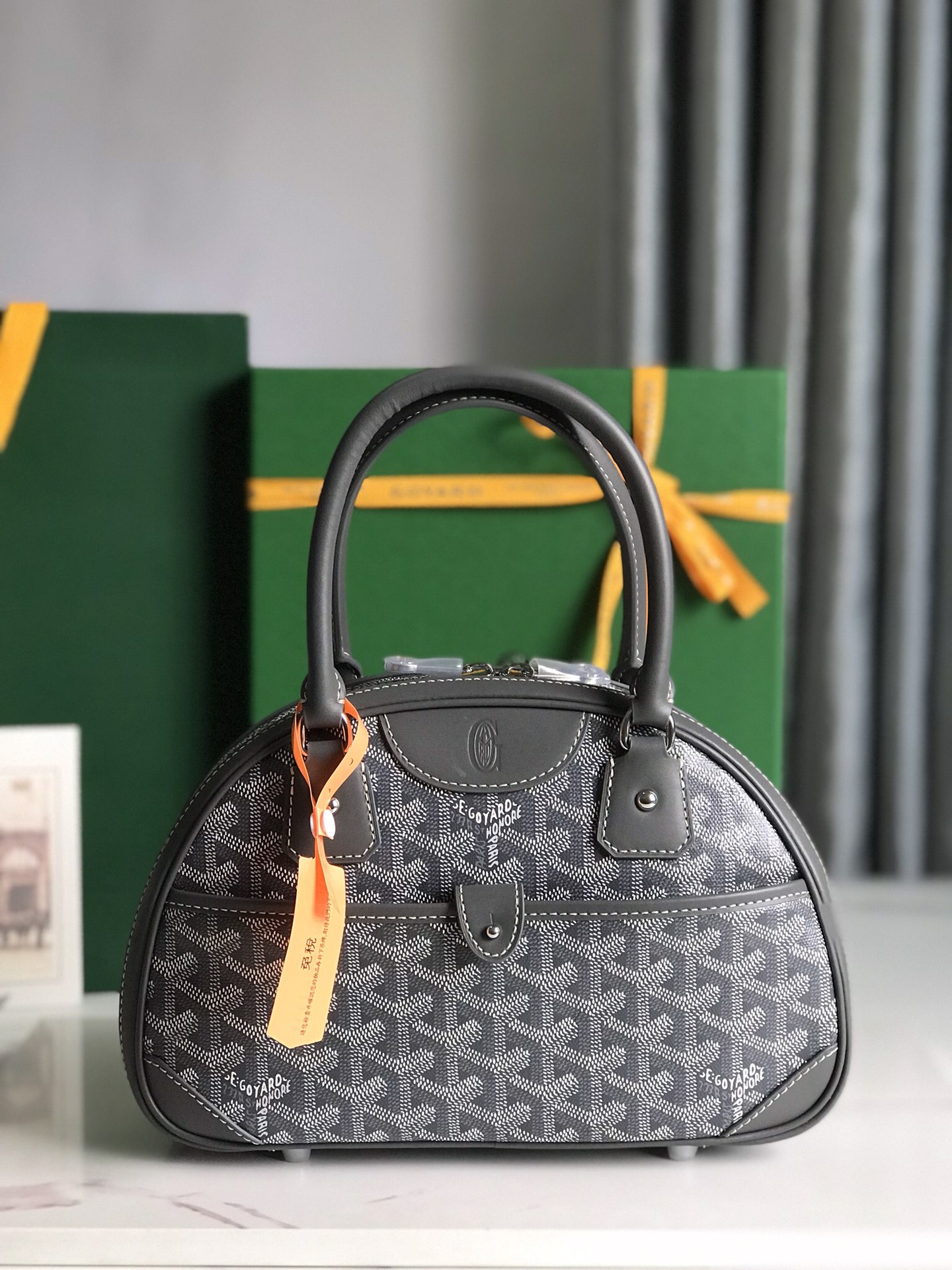 Goyard Black Goyardine Coated Canvas and Leather
