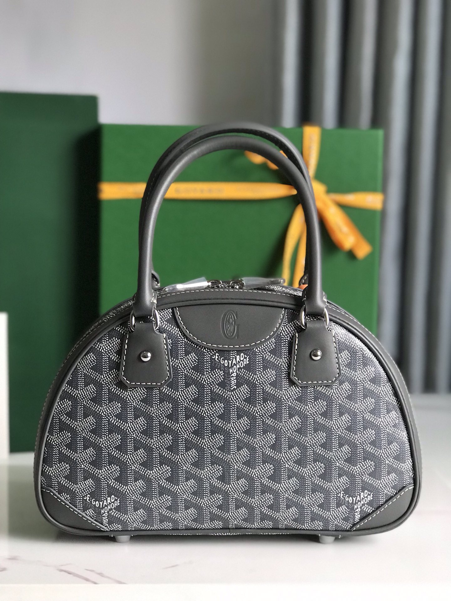 Goyard Black Goyardine Coated Canvas and Leather