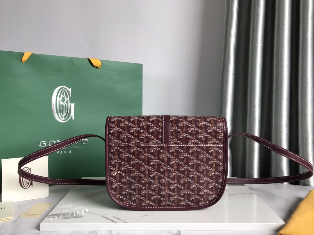 Goyard Burgundy Goyardine Coated Canvas and Leather