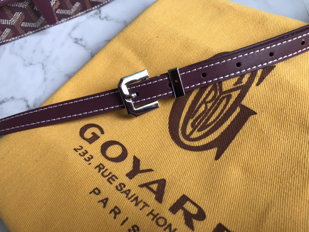 Goyard Burgundy Goyardine Coated Canvas and Leather