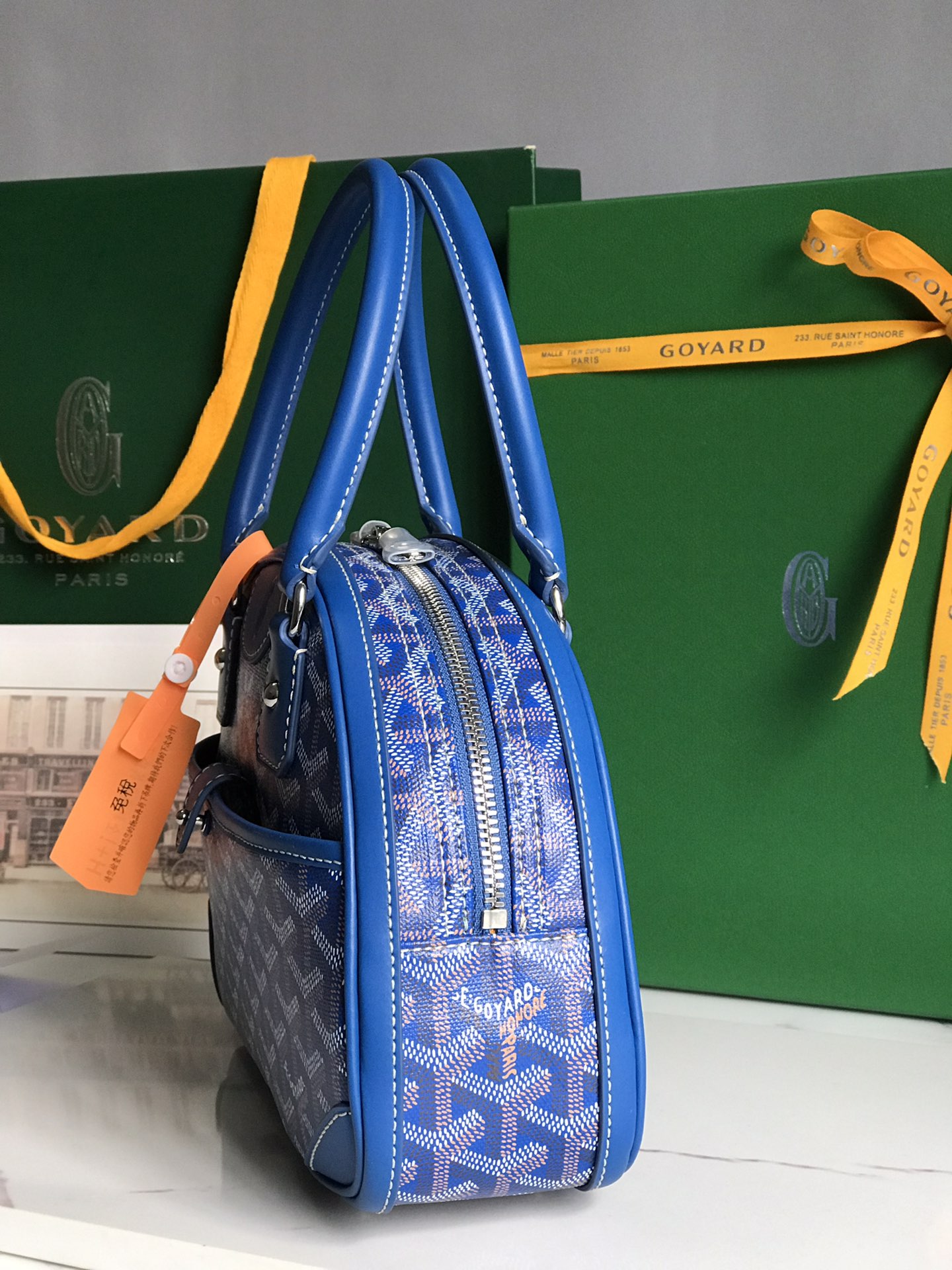 Goyard Saint Jeanne Bag Coated Canvas MM Blue