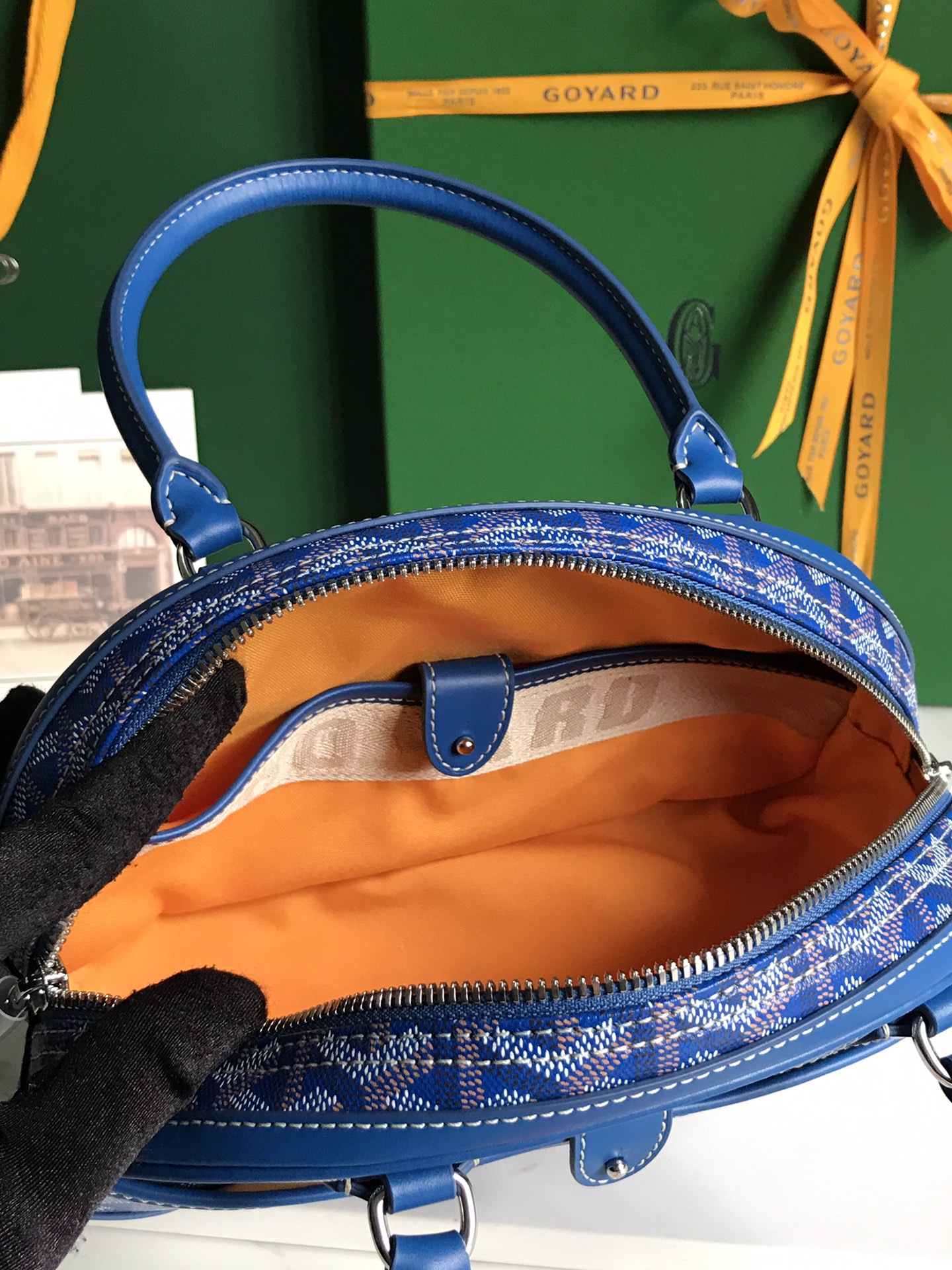 Goyard Saint Jeanne Bag Coated Canvas MM Blue