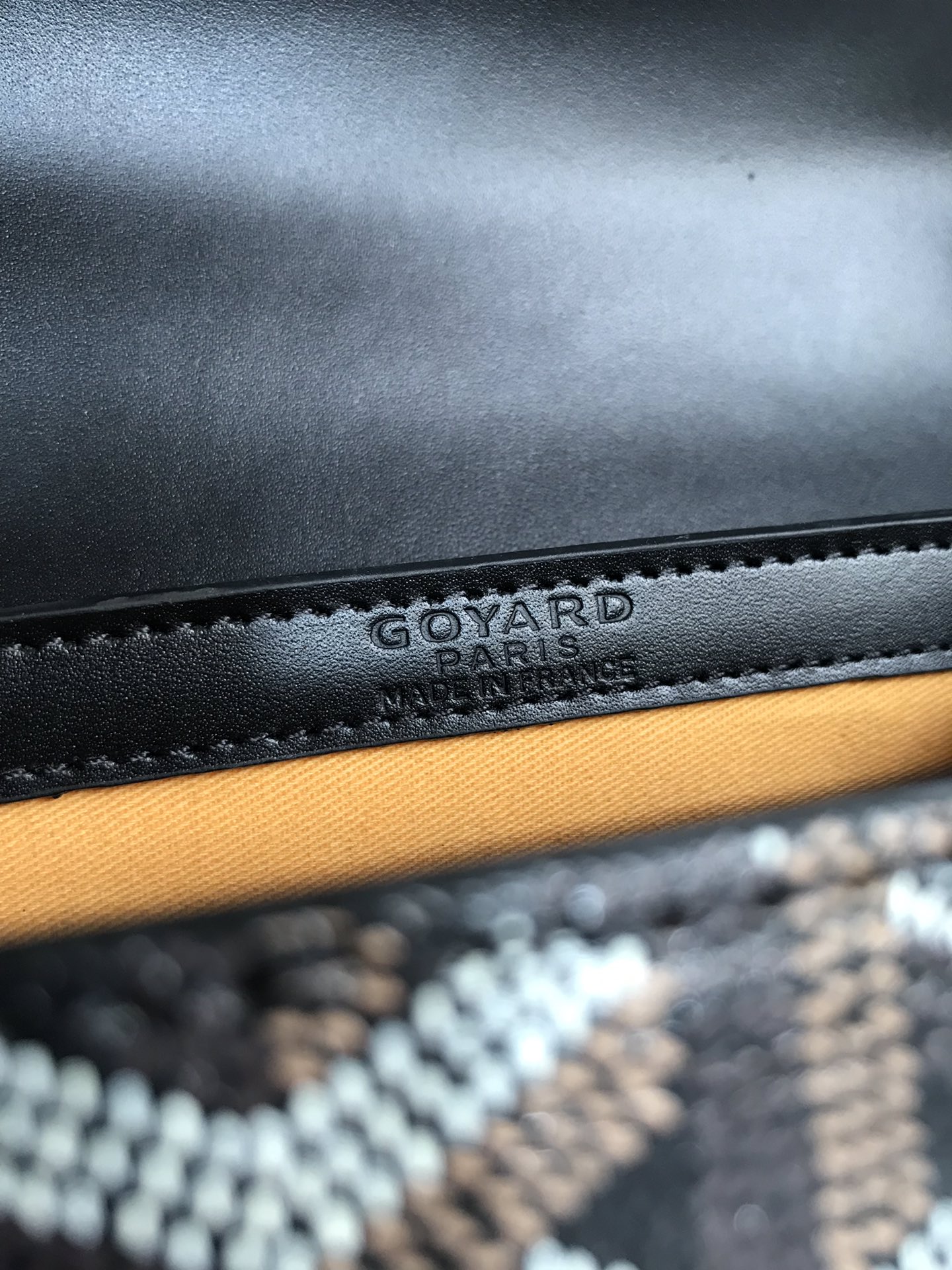 bag Goyard Saigon Handbag Goyardine Wood Trim PM 'BlackMATIGNON  00659