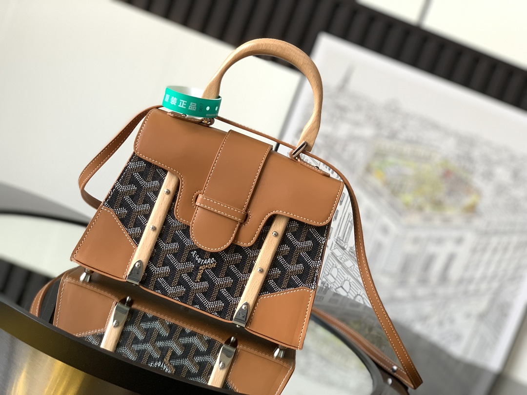 Goyard Women Sac Saïgon PM in Toile Goyardine & bag brown