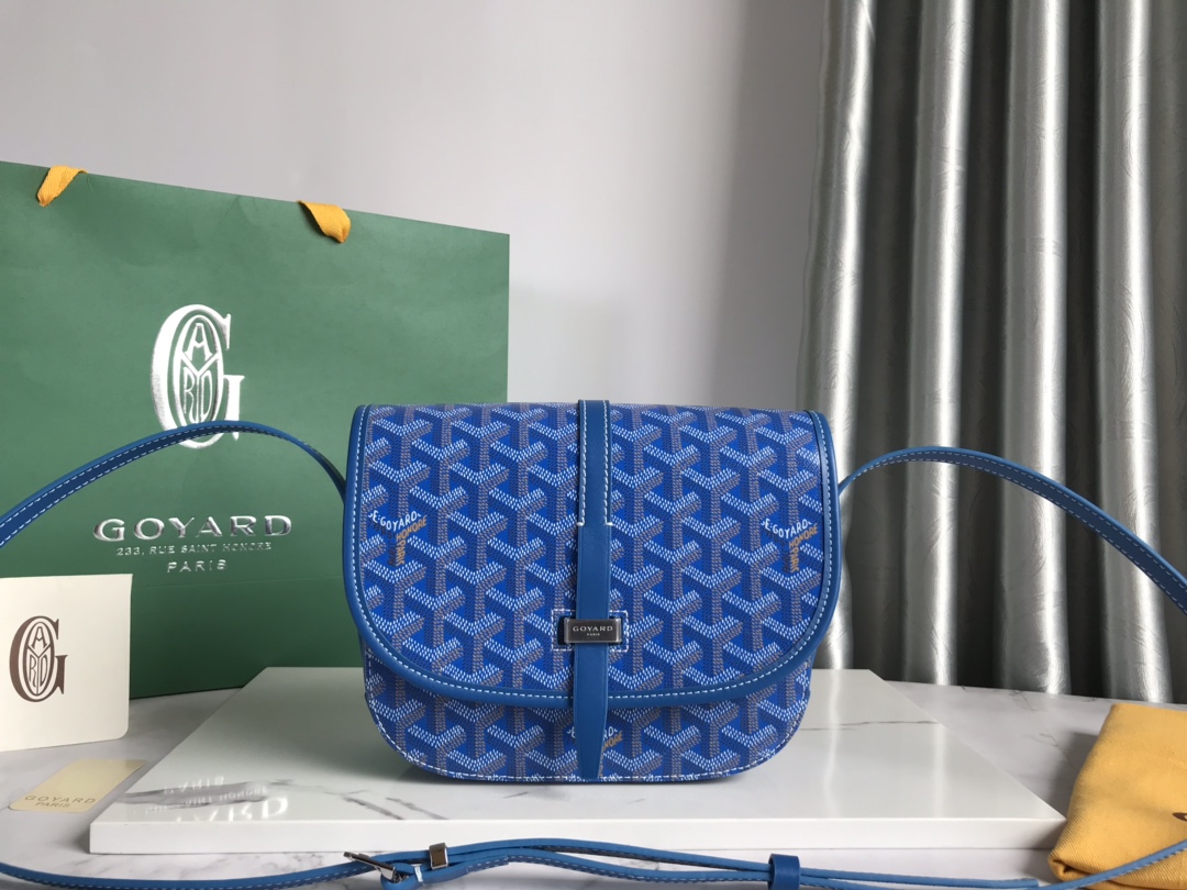 Goyard Goyardine Belvedere II Crossbody Bag w/Tags – Blue