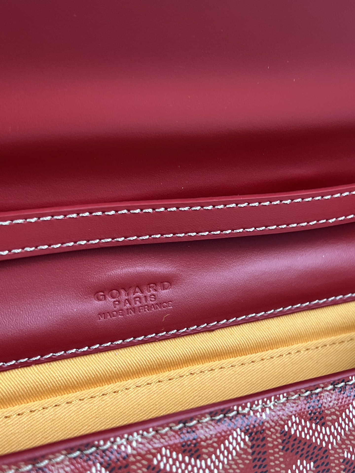 GOYARD Goyardine Monte Carlo Bois Clutch With Strap Red
