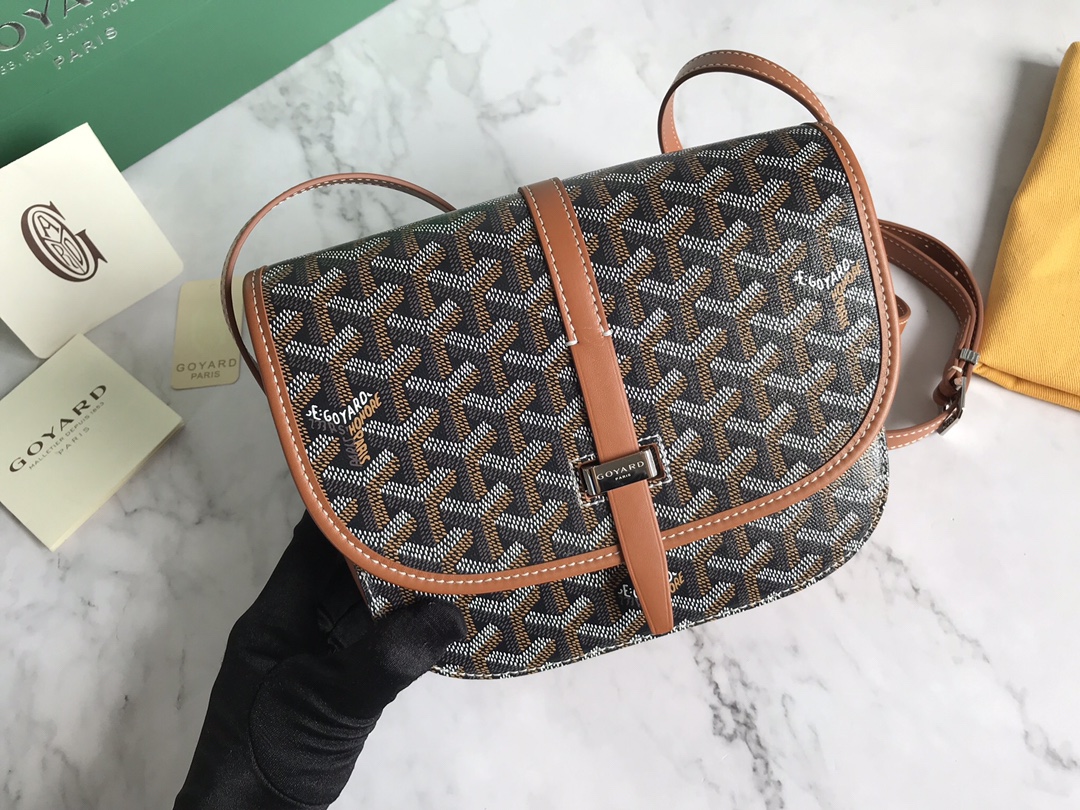 GOYARD Goyardine Belvedere II PM Messenger Bag Black Gold