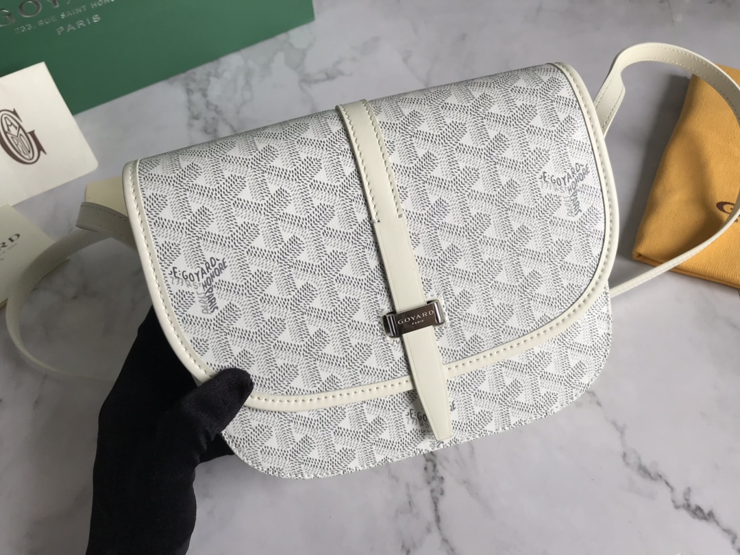 Goyard Belvedere PM Black Bag Women's Crossbody Bag white