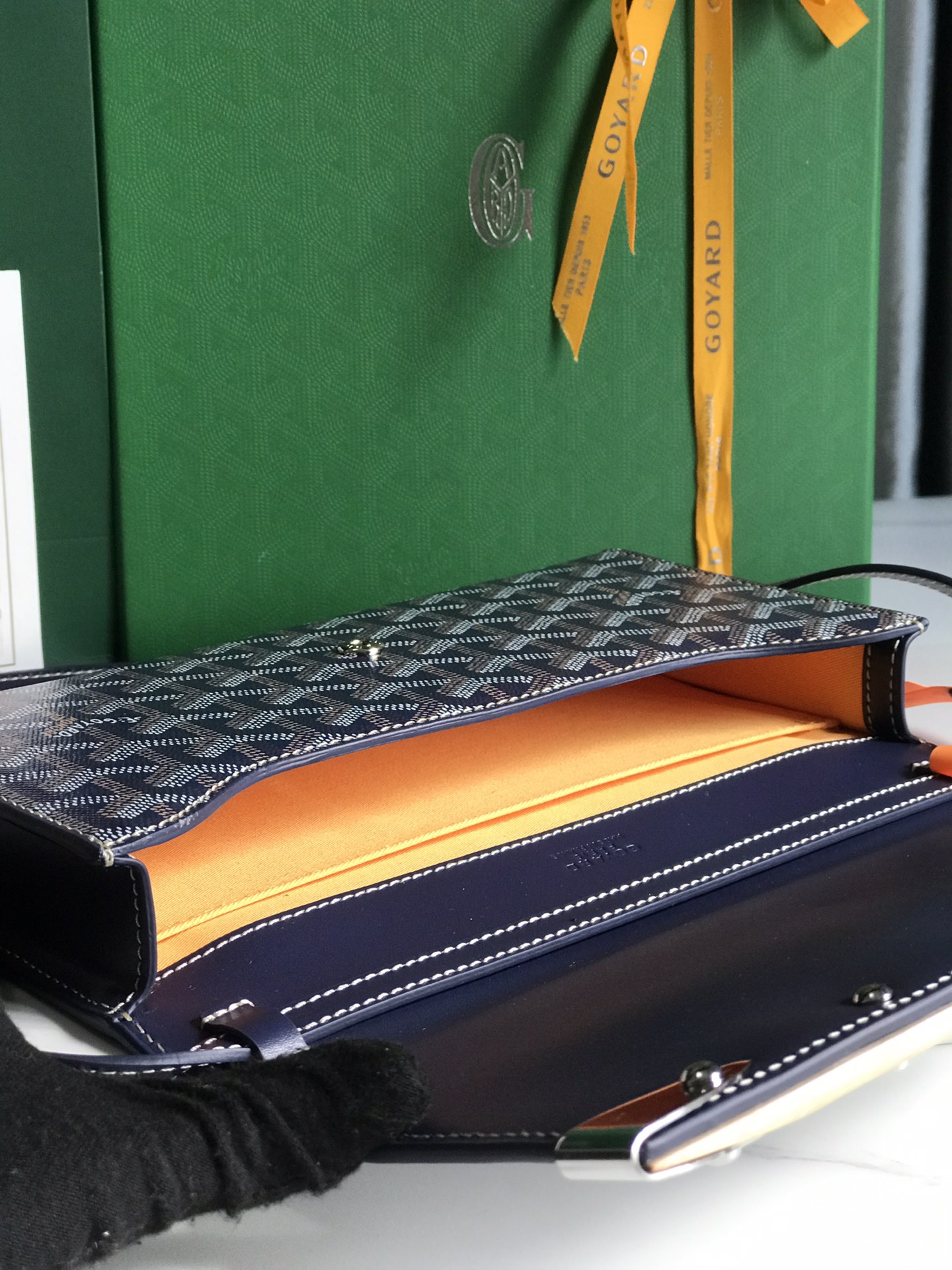 GOYARD Goyardine Monte Carlo Bois Clutch With Strap Black