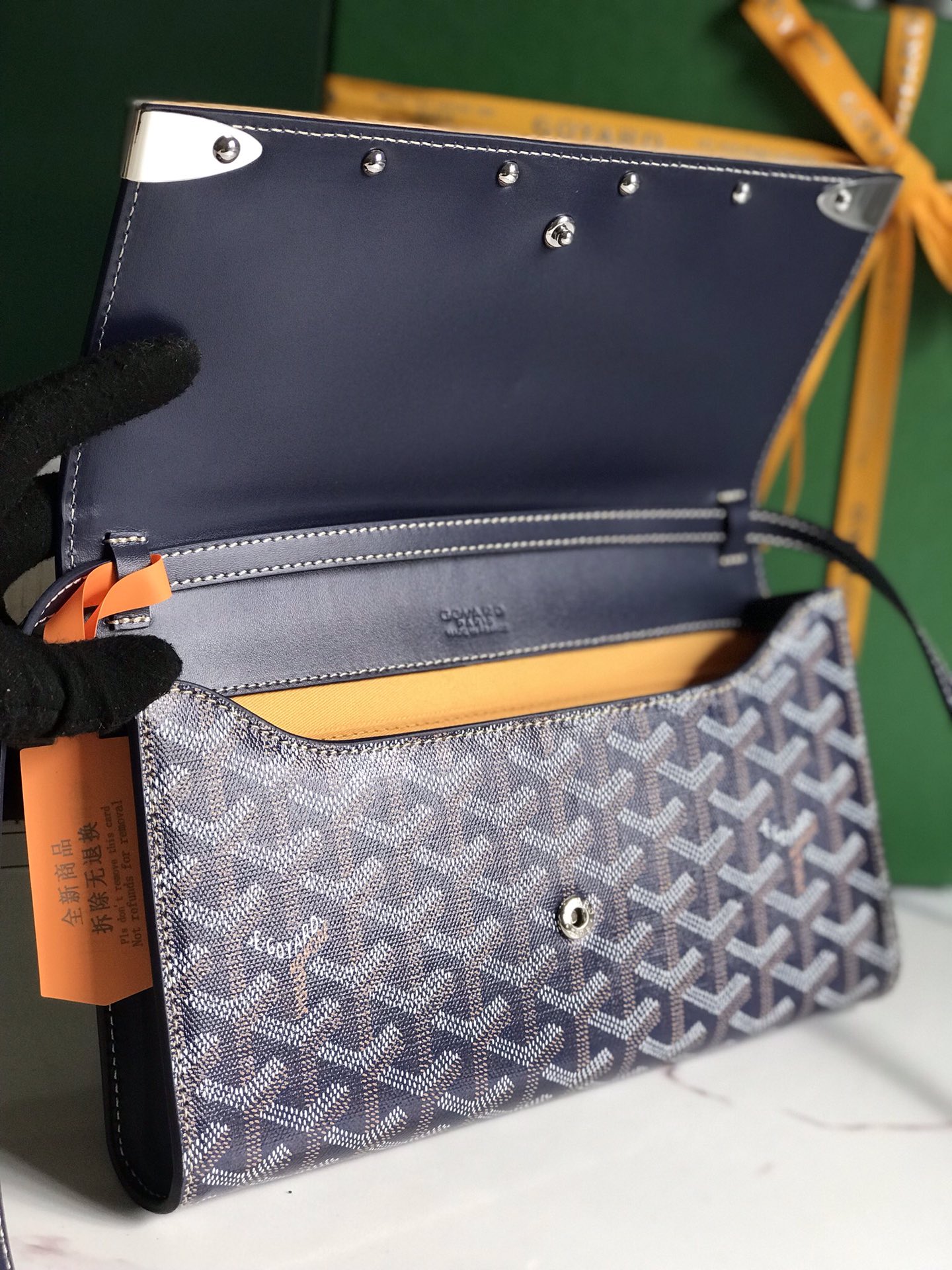GOYARD Goyardine Monte Carlo Bois Clutch With Strap Black