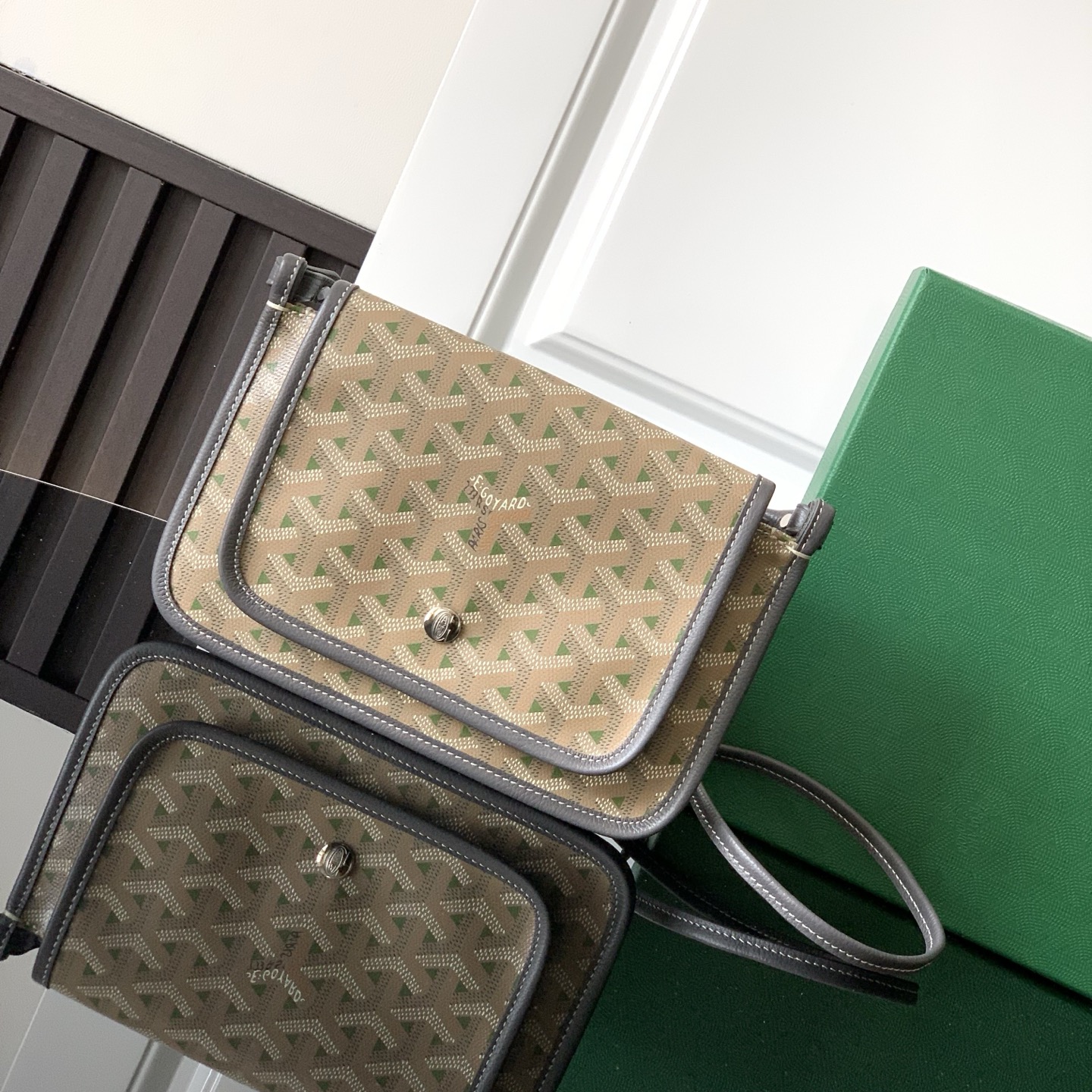 Goyard Saint Sulpice Card Holder Khaki Army brown green | eBay