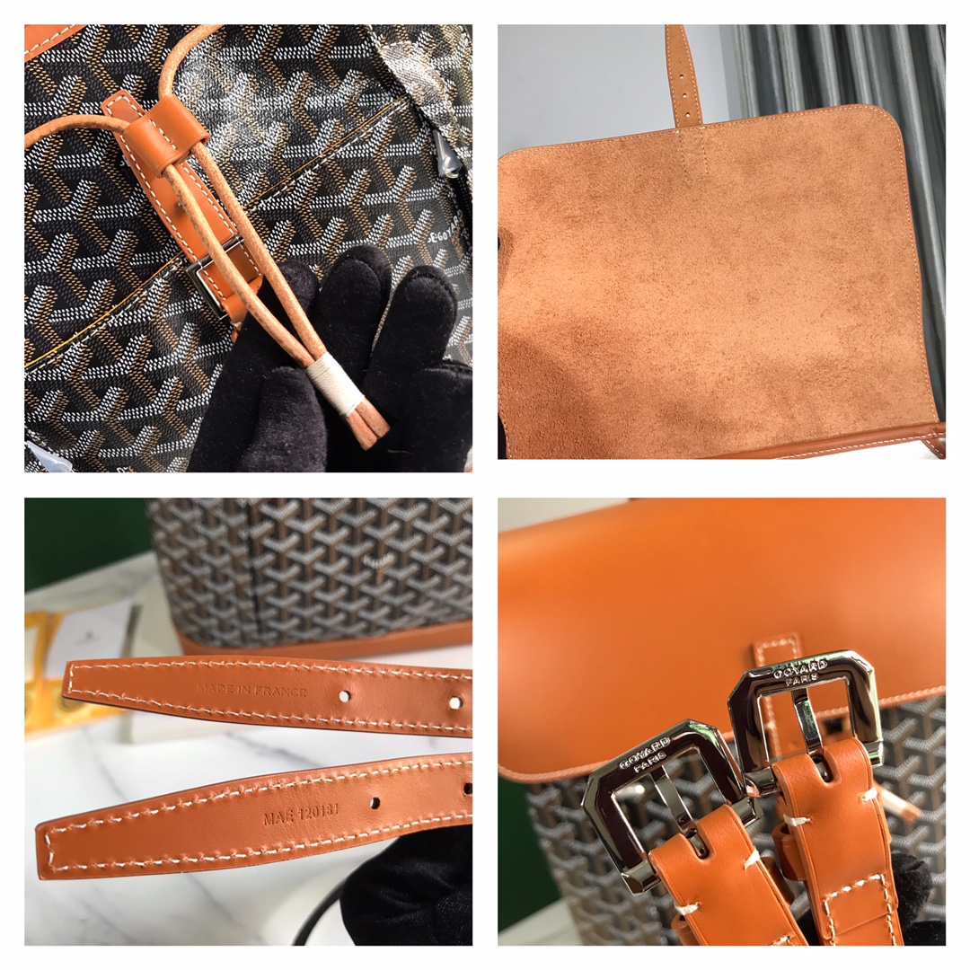 Goyard Alpin Backpack Medium Brown Goyard and Leather