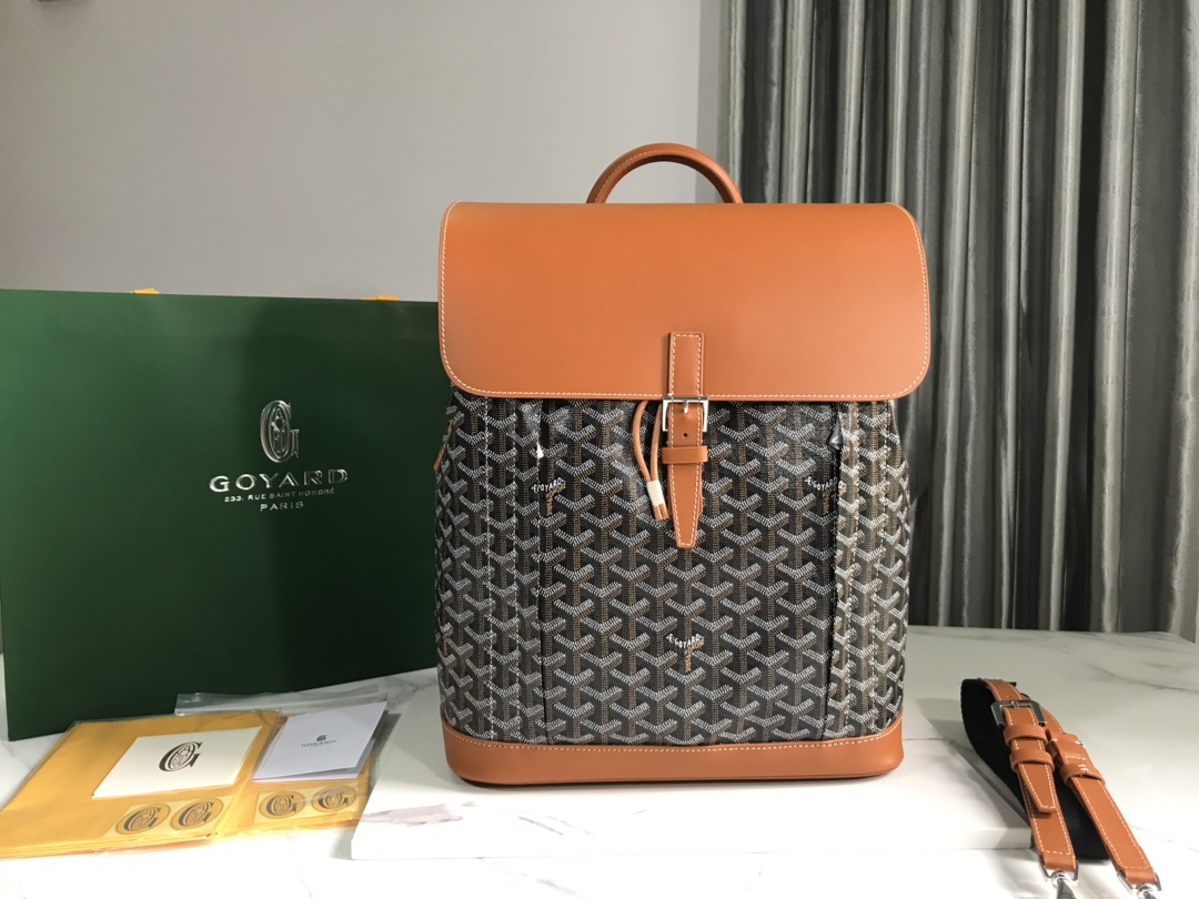 Goyard Alpin Backpack Medium Brown Goyard and Leather