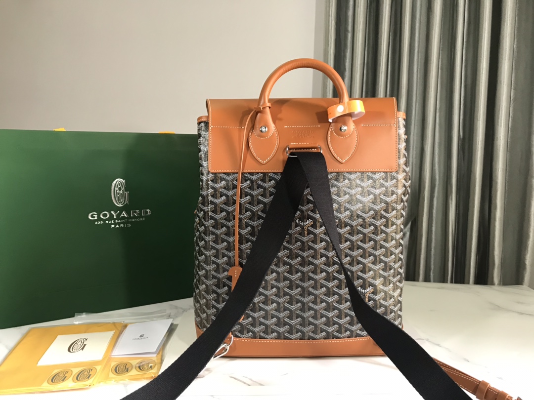 Goyard Alpin Backpack Medium Brown Goyard and Leather