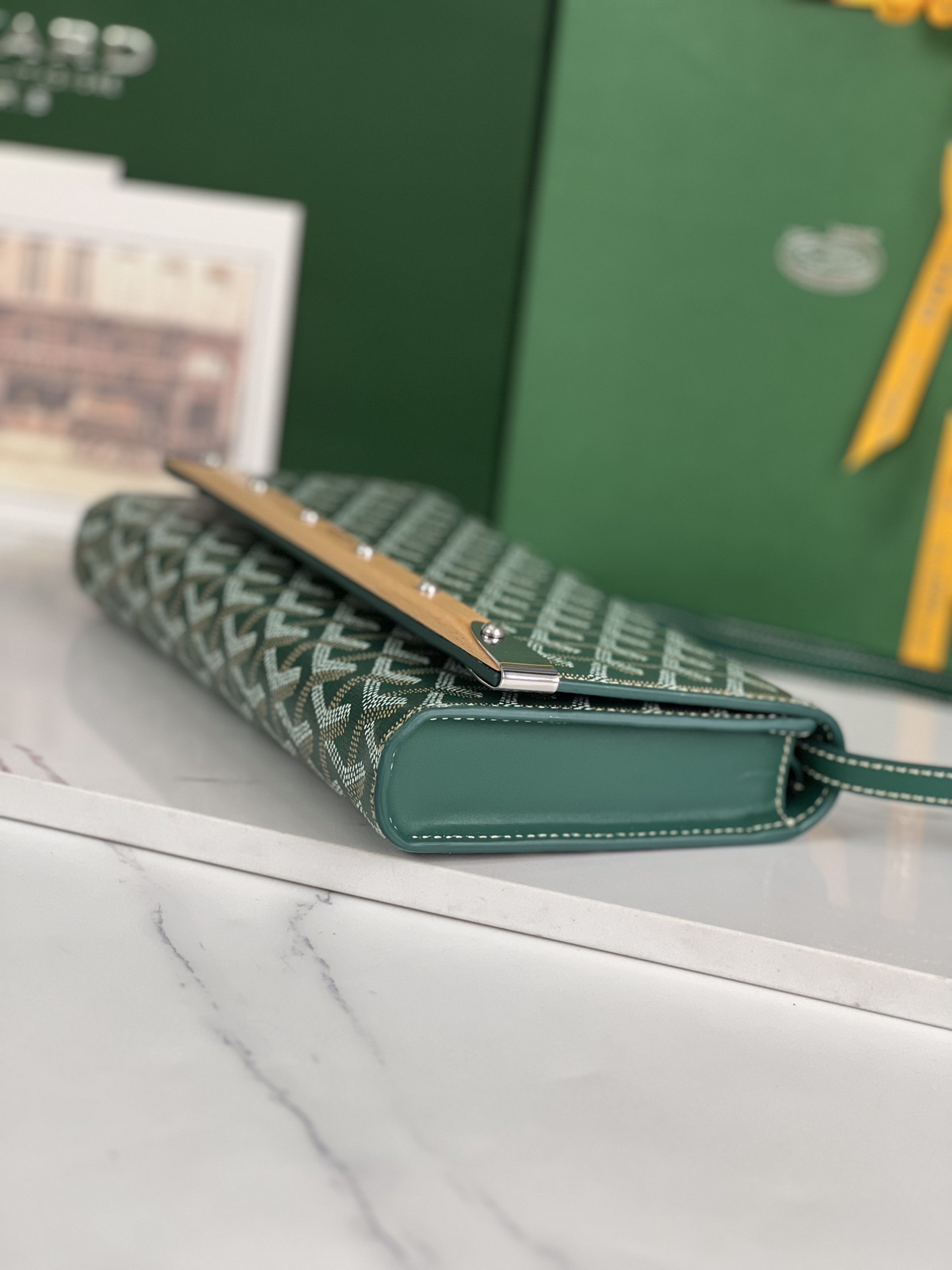 GOYARD Goyardine Monte Carlo Bois Clutch Green 1471954 | FASHIONPHILE