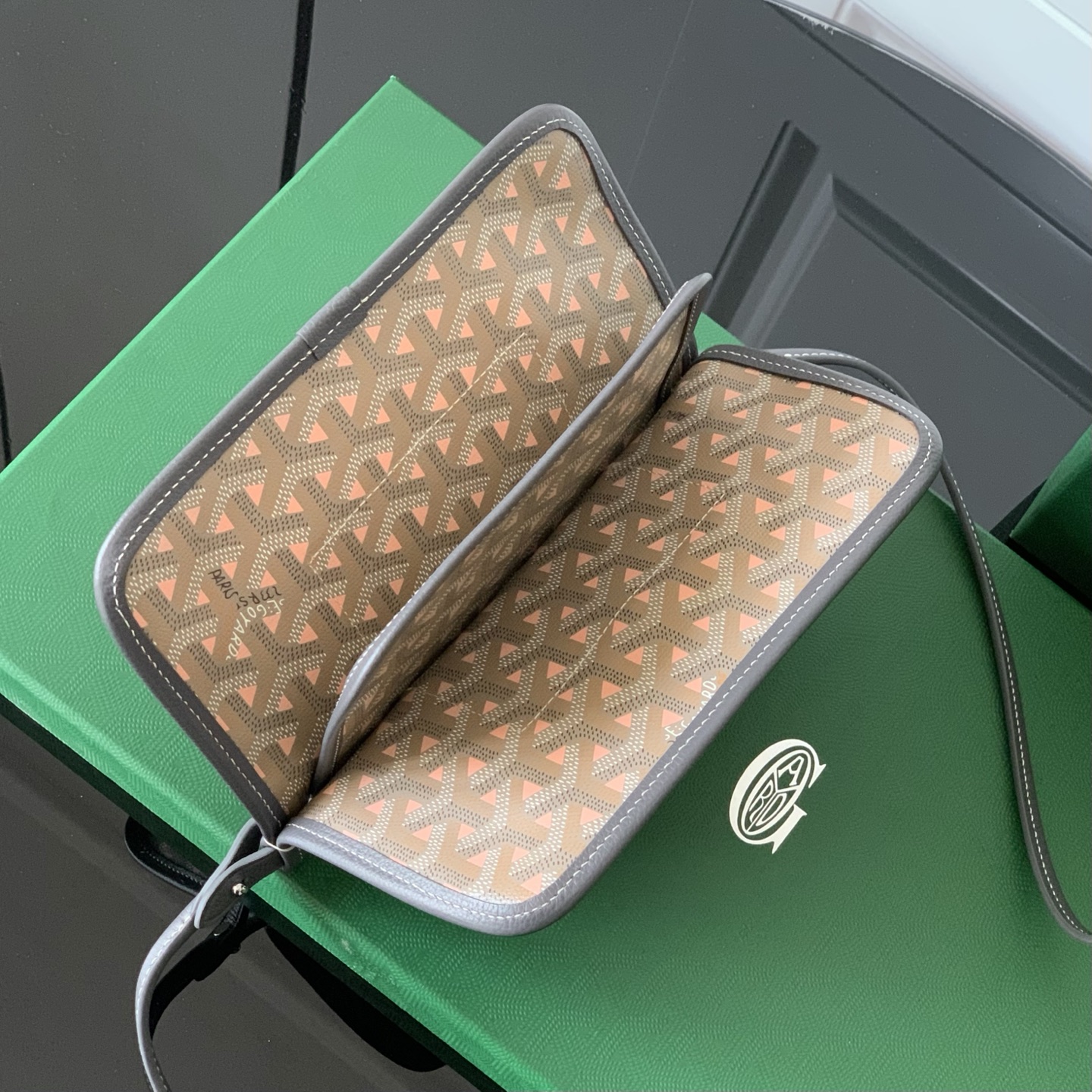 Goyard Plumet Pocket Wallet Black and Brown pink Goyardine ...