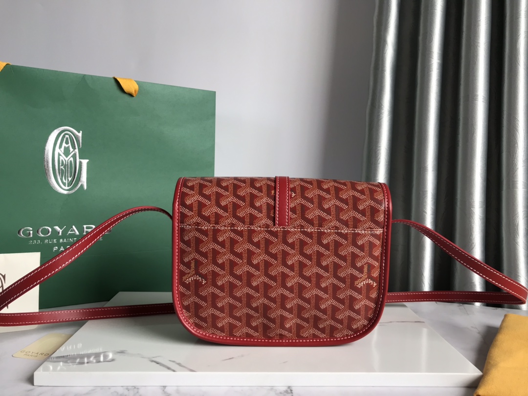 Goyard Belvedere PM Black Bag Women's Crossbody Bag red