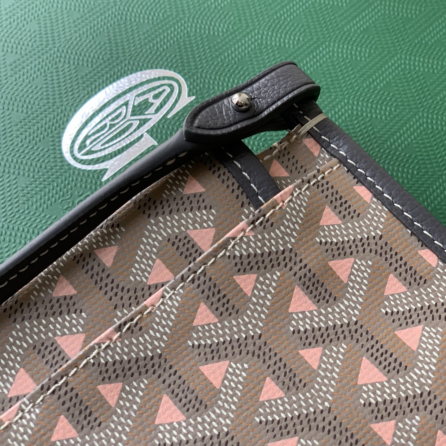 Goyard Plumet Pocket Wallet Black and Brown pink Goyardine ...