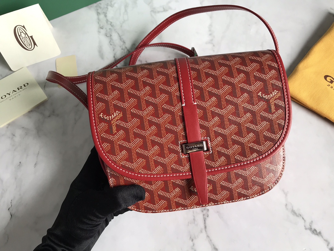 Goyard Belvedere PM Black Bag Women's Crossbody Bag red