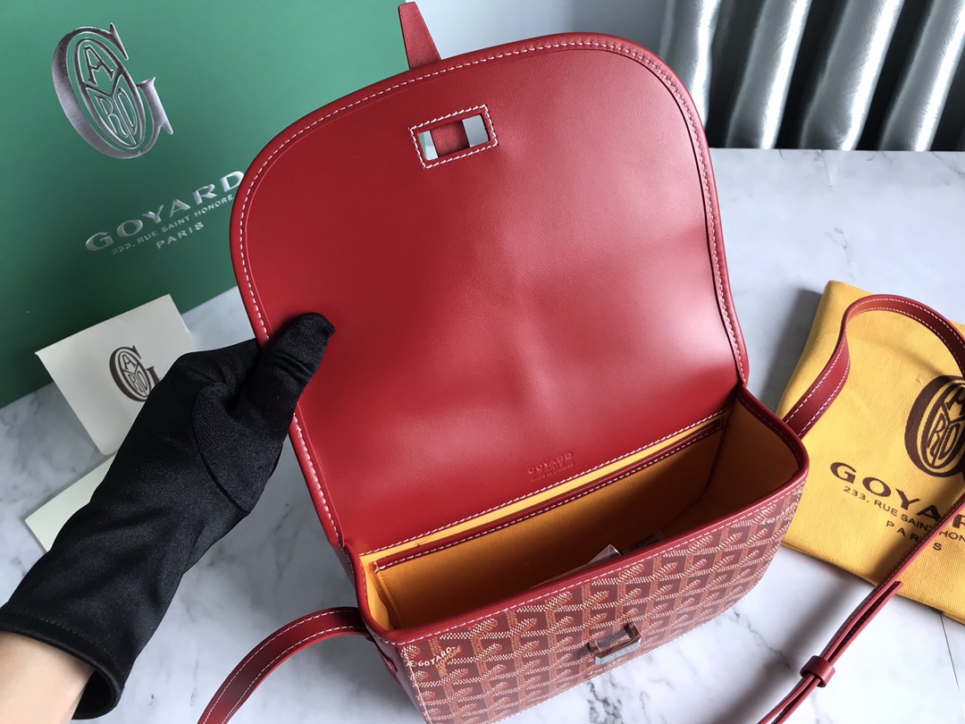 Goyard Belvedere PM Black Bag Women's Crossbody Bag red