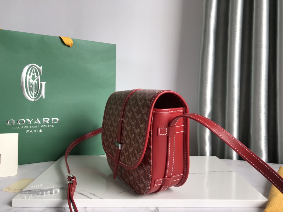 Goyard Belvedere PM Black Bag Women's Crossbody Bag red