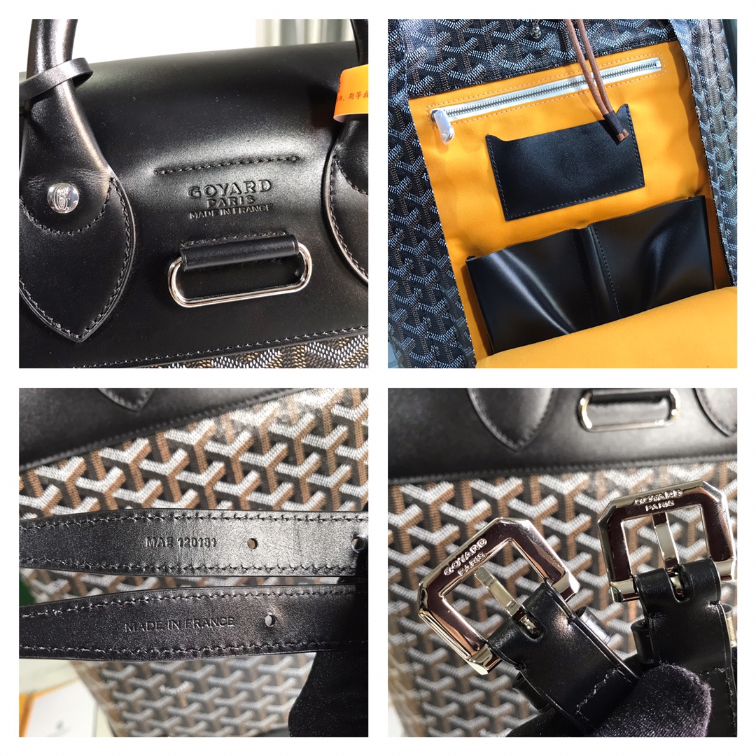 Goyard Alpin Backpack Medium Black Goyard and Leather