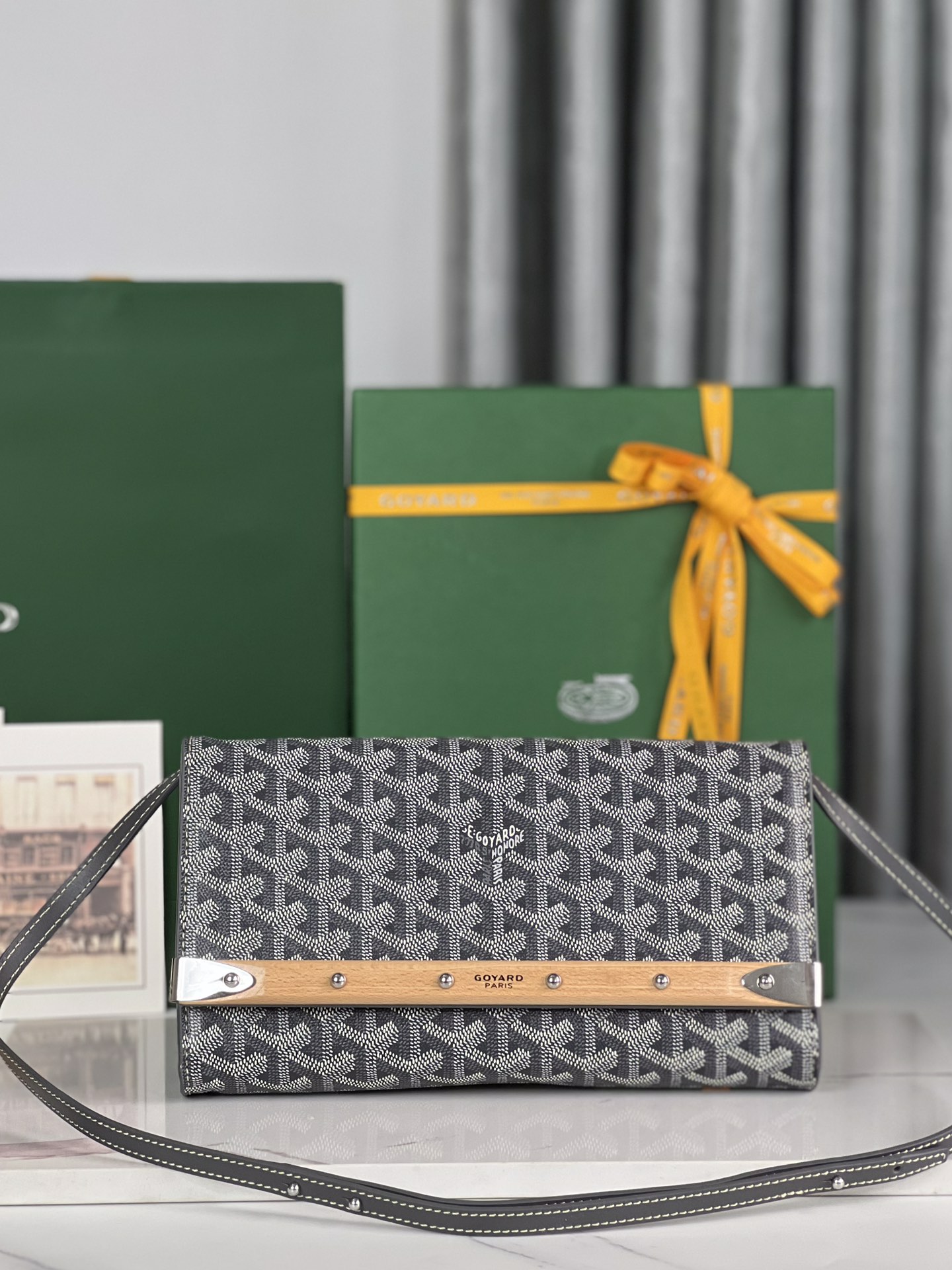 Goyard Goyardine Monte Carlo Bois Clutch – Grey Clutches, Handbags – GOY37593