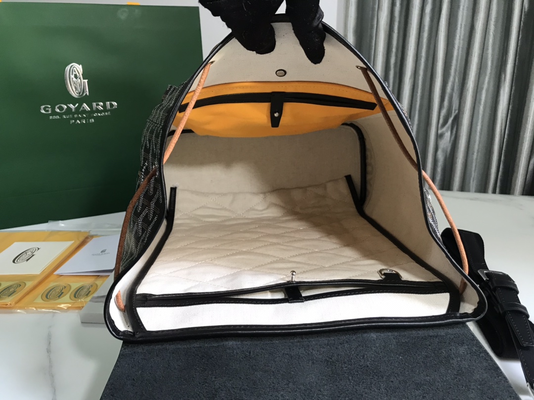 Goyard Alpin Backpack Medium Black Goyard and Leather