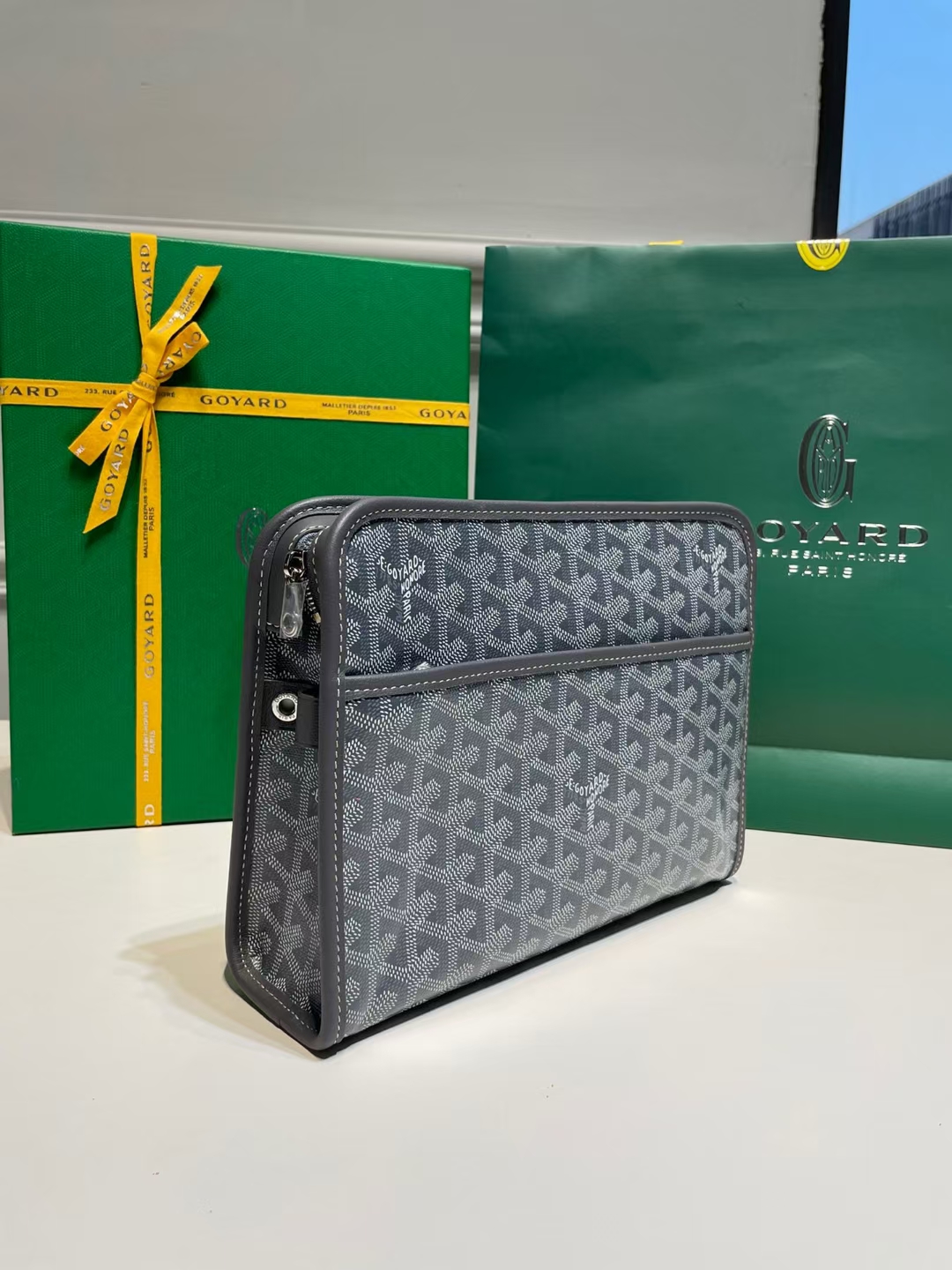 GOYARD Goyardine Jouvence GM Toiletry Pouch Grey 1586014