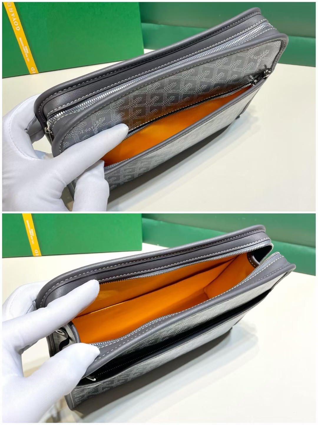 GOYARD Goyardine Jouvence GM Toiletry Pouch Grey 1586014