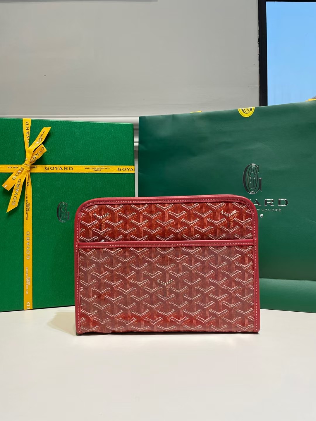 GOYARD Goyardine Jouvence Toiletry Pouch red