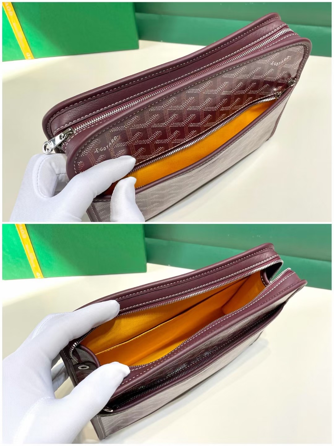 GOYARD Goyardine Jouvence Toiletry Pouch Burgundy