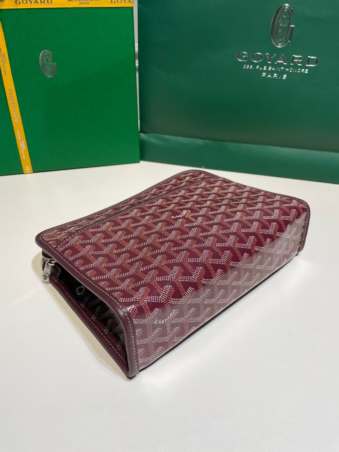 GOYARD Goyardine Jouvence Toiletry Pouch Burgundy