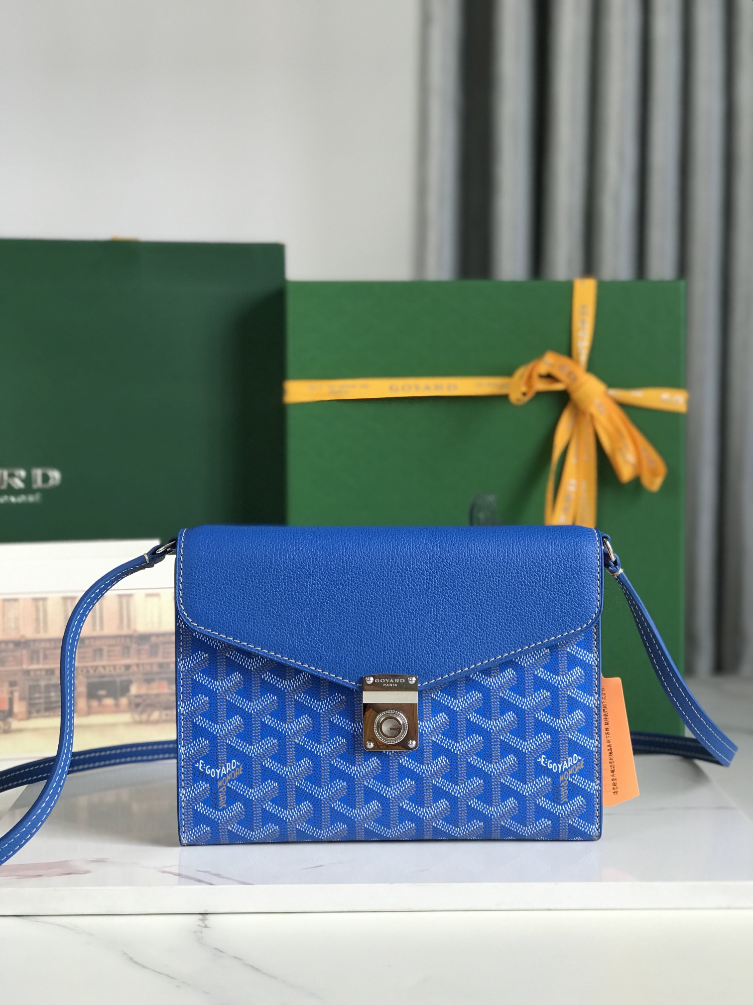 Goyard Goyardine Sky Blue Chypre Wallet-Pouch Palladium Hardware