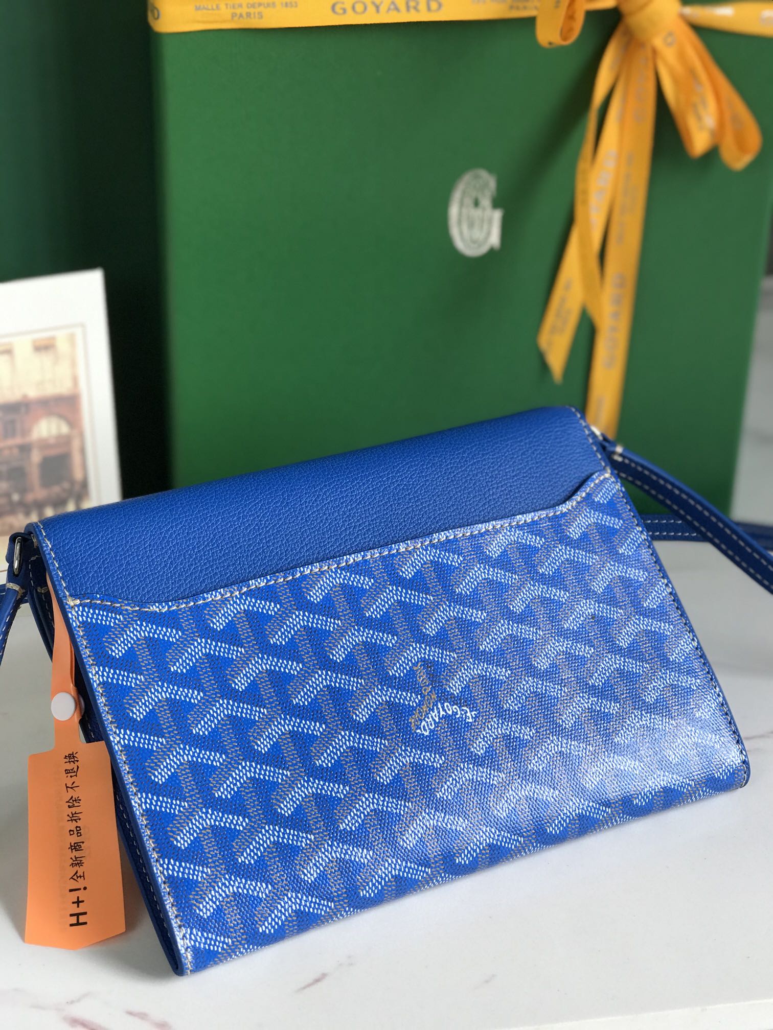 Goyard Goyardine Sky Blue Chypre Wallet-Pouch Palladium Hardware