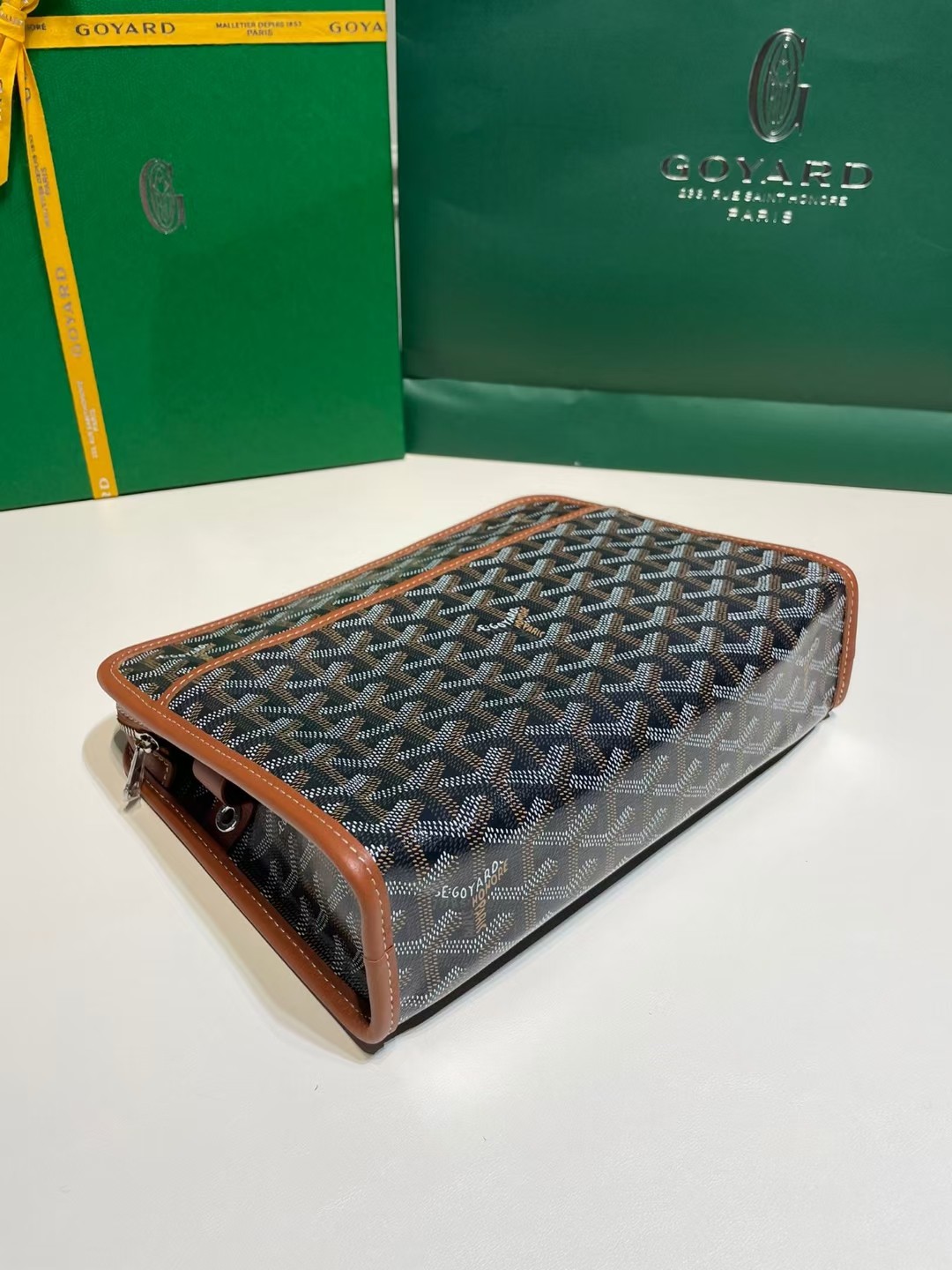Goyard Jouvence Toiletry Bag Black&Tan